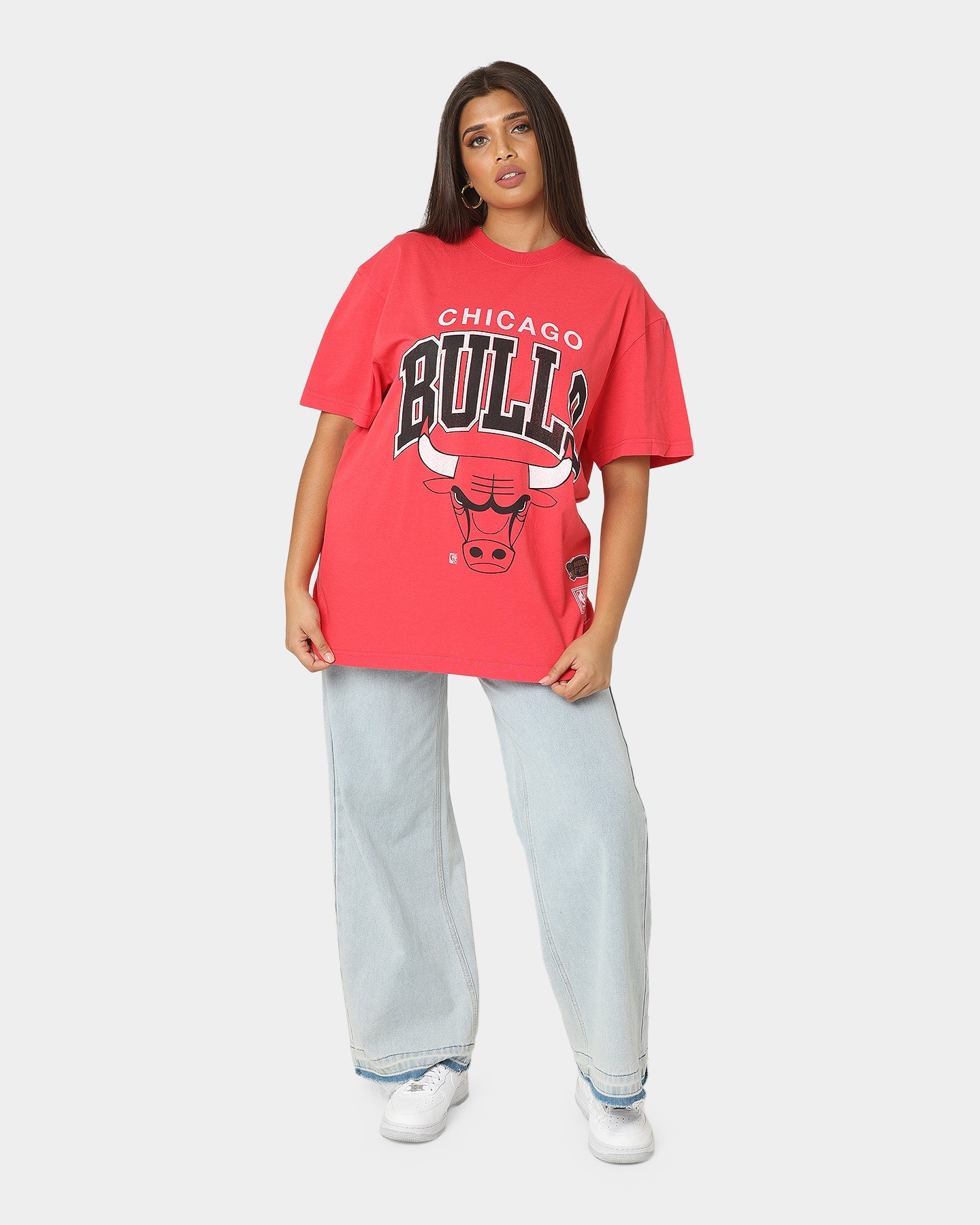 Mitchell & Ness Chicago Bulls XL Arch Vintage T-Shirt Faded Red Style001