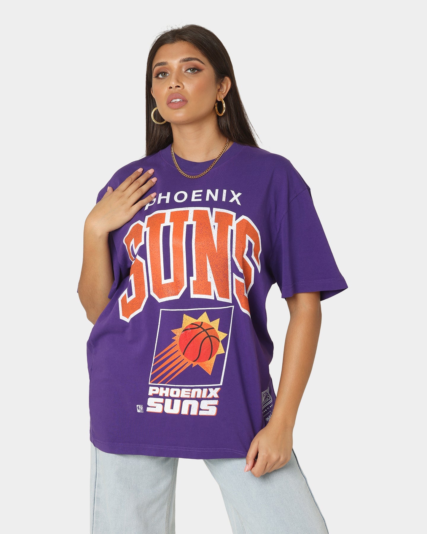Mitchell & Ness Phoenix Suns XL Arch Vintage T-Shirt Faded Purple Style001