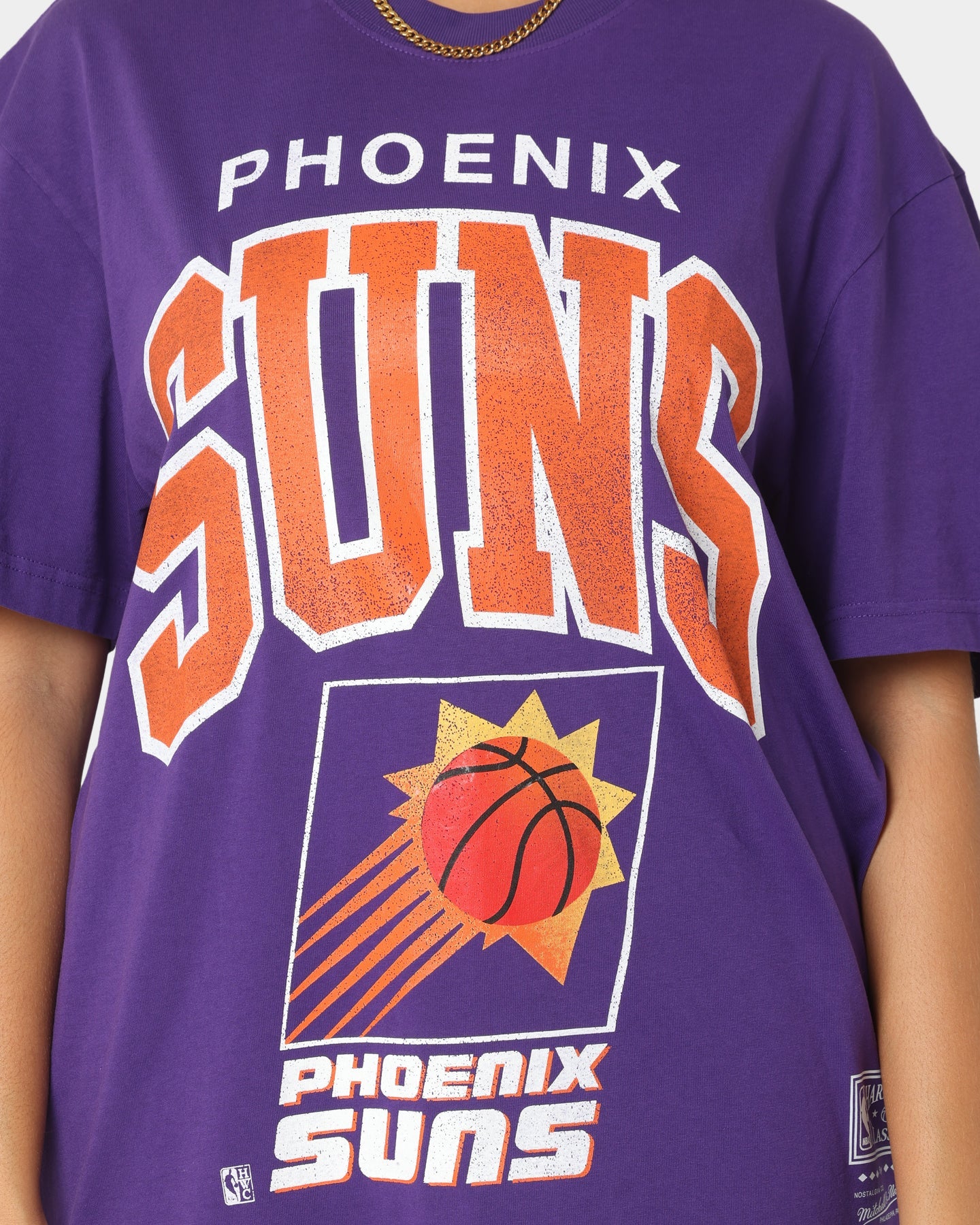 Mitchell & Ness Phoenix Suns XL Arch Vintage T-Shirt Faded Purple Style001
