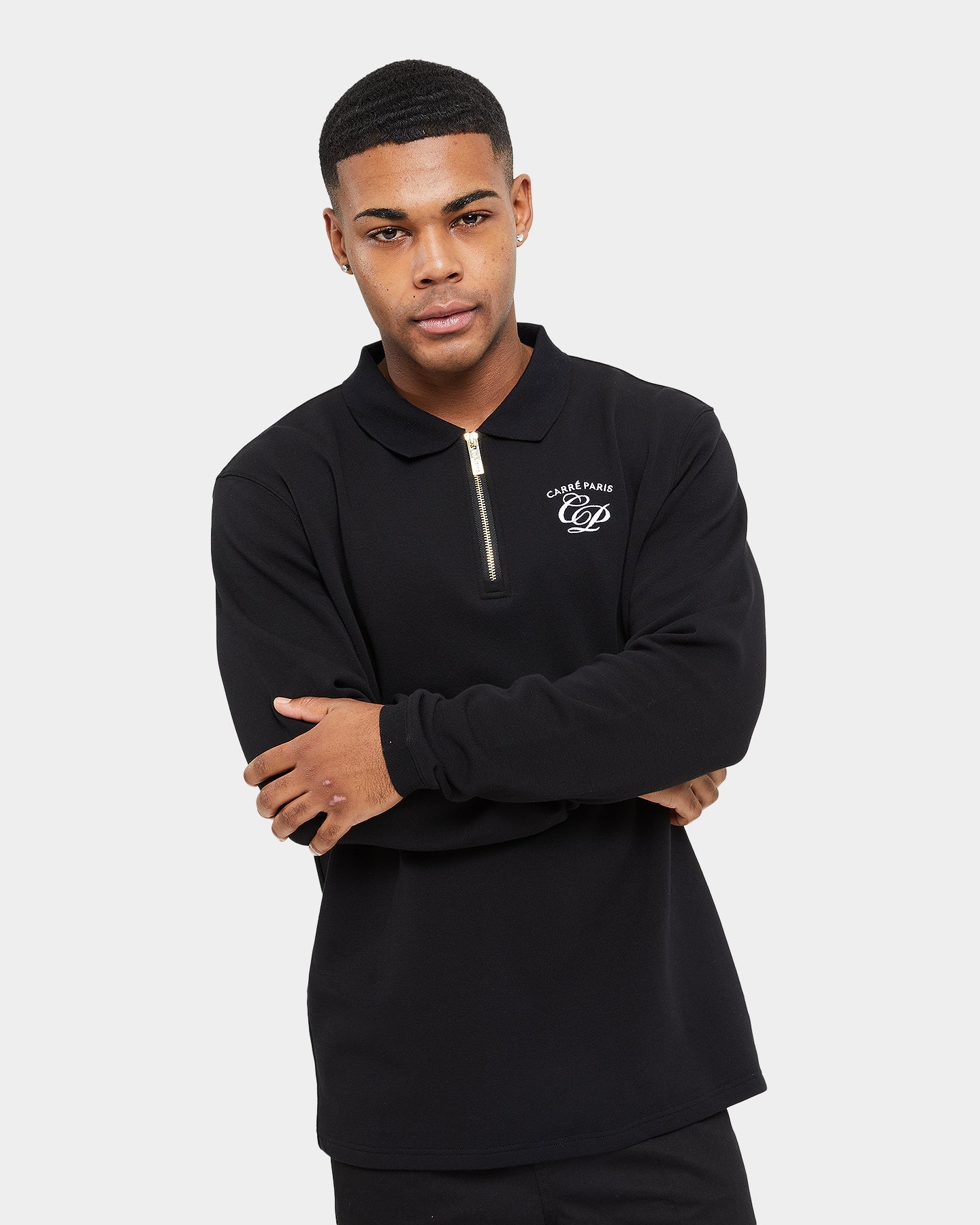Carr√© Revolutionnaires Zip Long Sleeve Polo Shirt Black