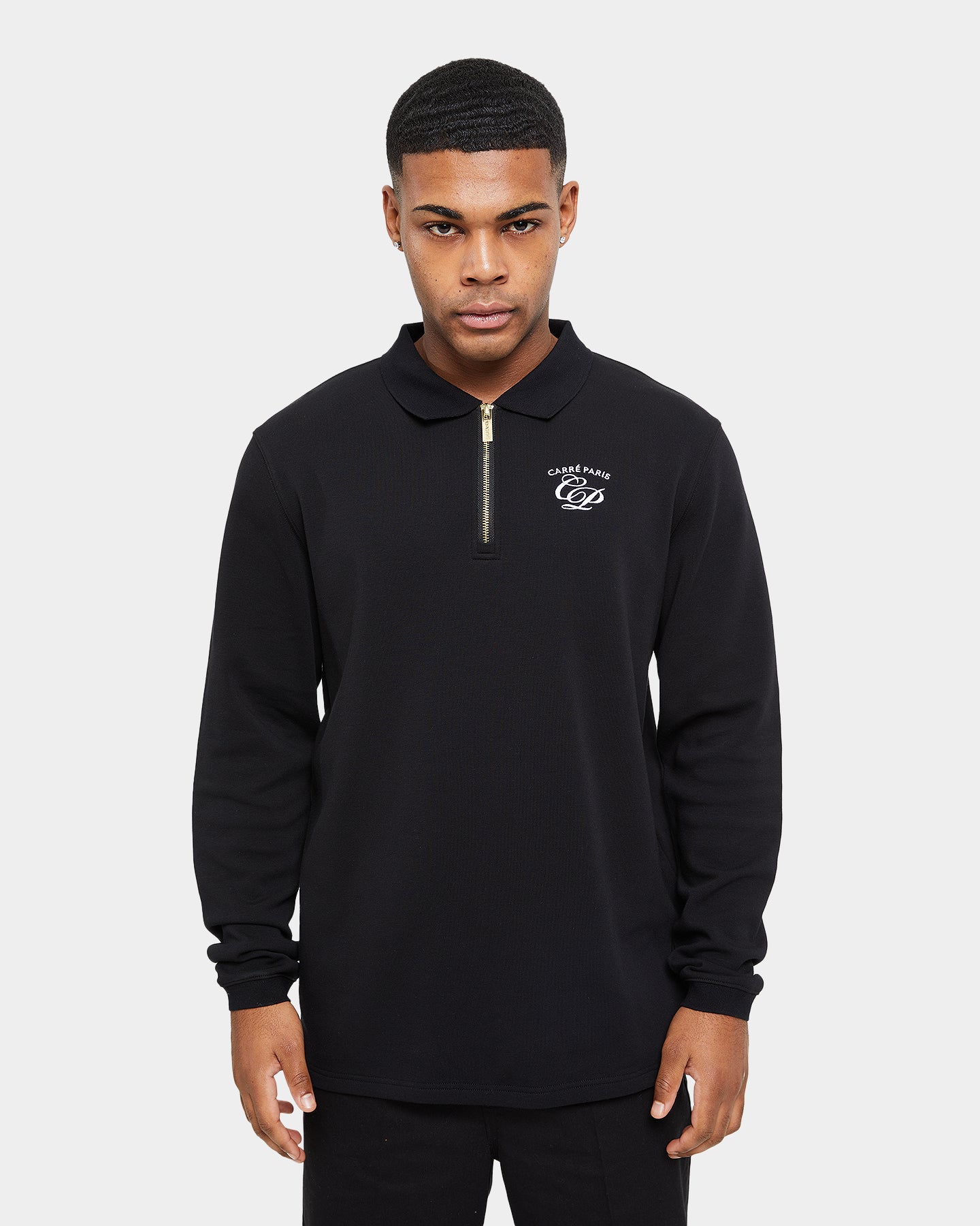 Carr√© Revolutionnaires Zip Long Sleeve Polo Shirt Black