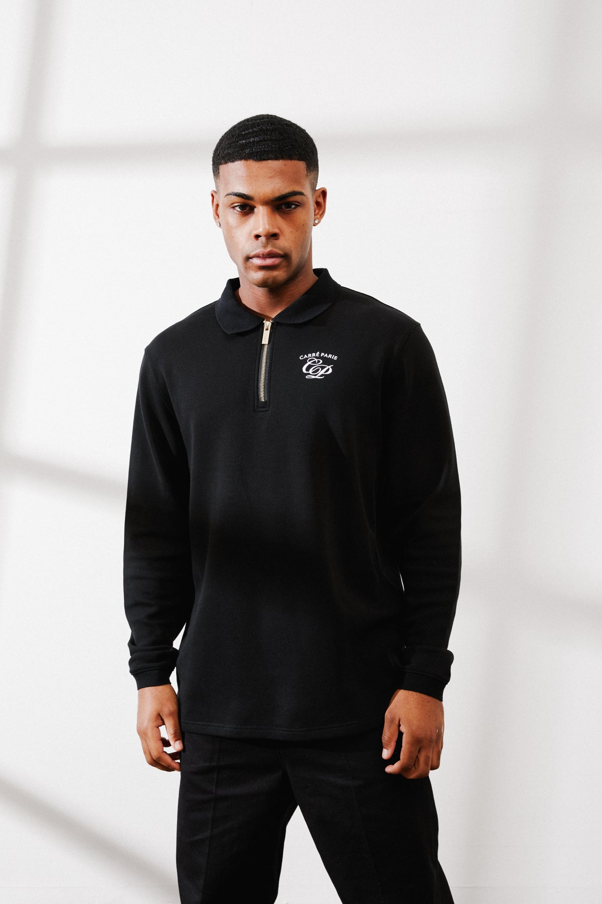 Carr√© Revolutionnaires Zip Long Sleeve Polo Shirt Black