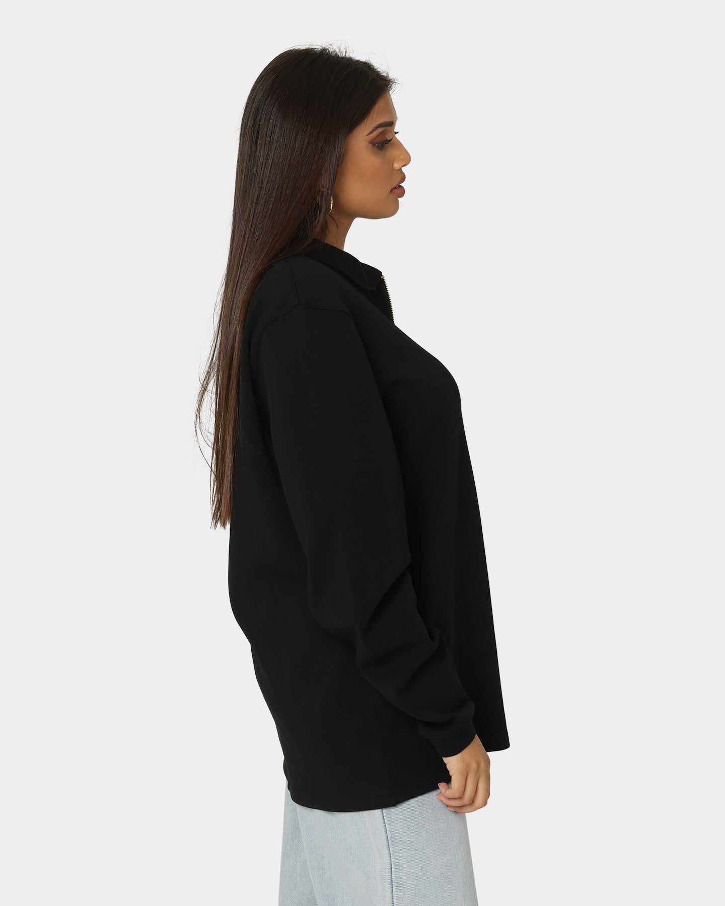 Carr√© Revolutionnaires Zip Long Sleeve Polo Shirt Black Style001