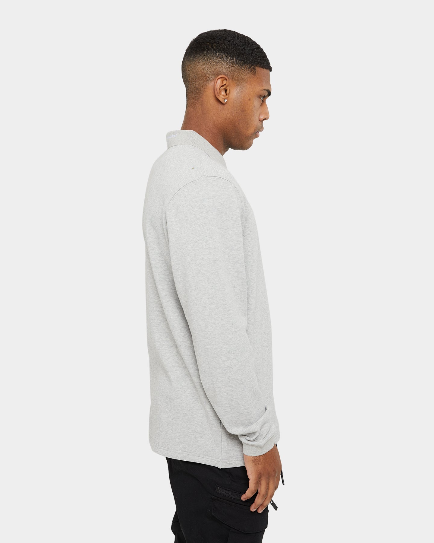 Carr√© Revolutionnaires Zip Long Sleeve Polo Shirt Grey Marle