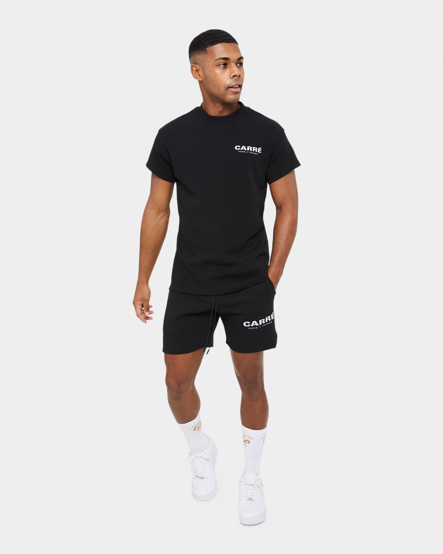 Carre Premium Motion Double Mockneck T-shirt Black
