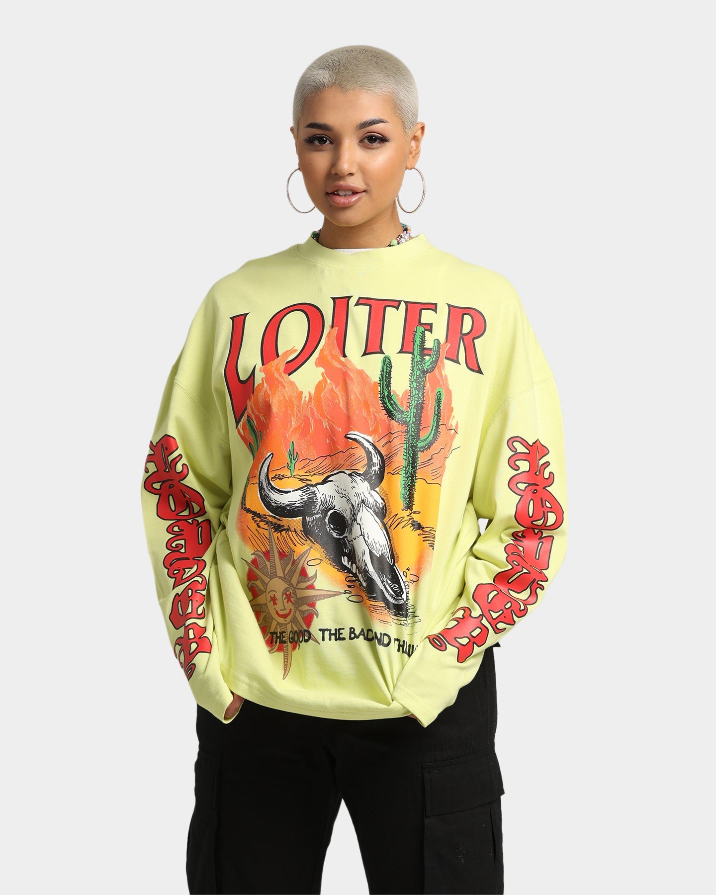 Loiter Rodeo Long Sleeve T-Shirt Yellow Style001