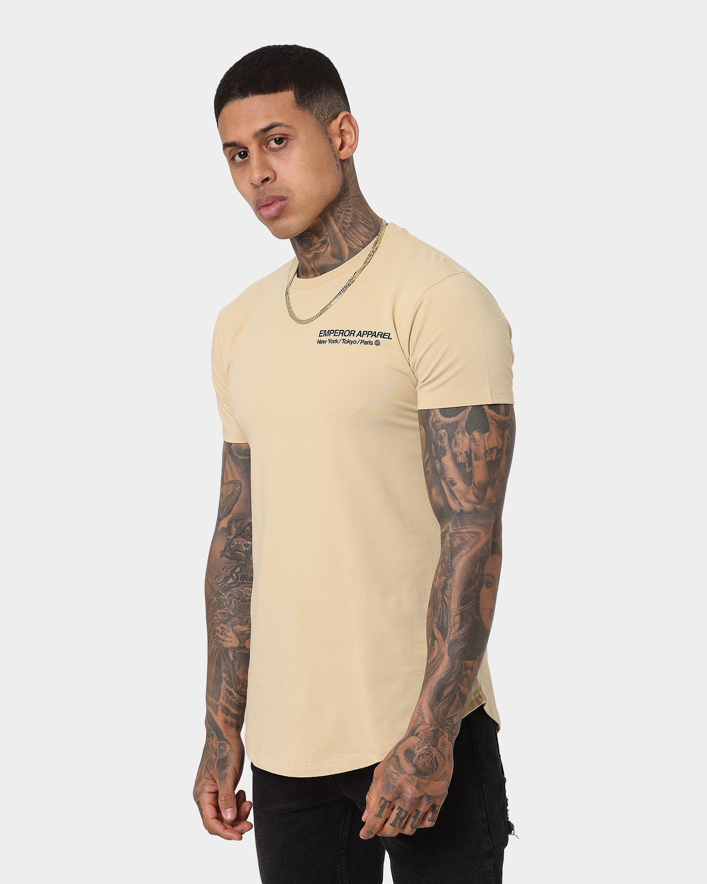 Emperor Apparel Inner City After Dark Short Sleeve T-Shirt Sand/Black