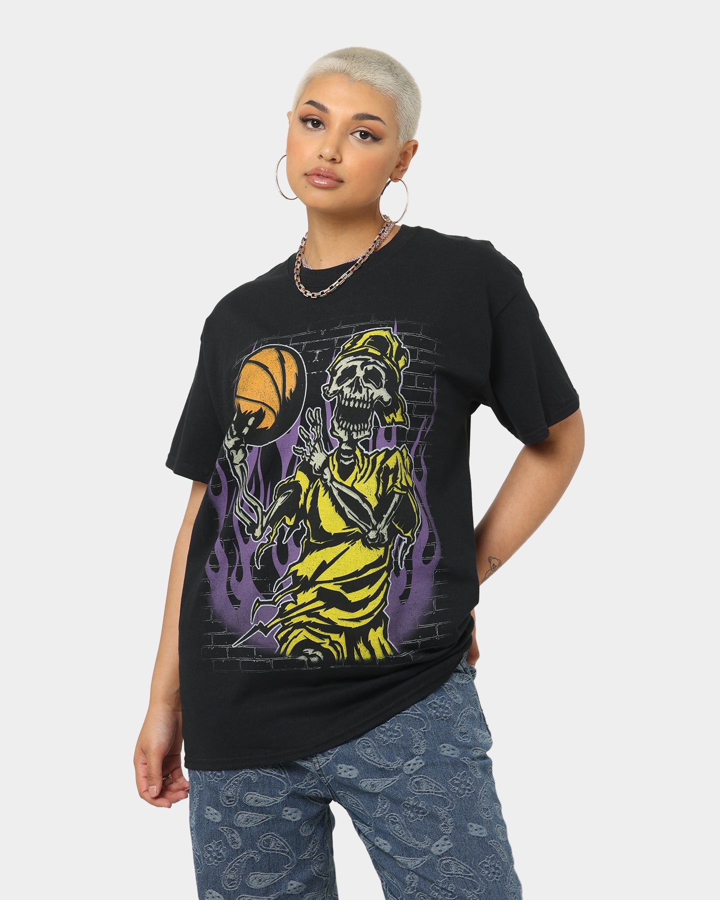 Goat Crew Baller Skeleton T-Shirt Black Style001