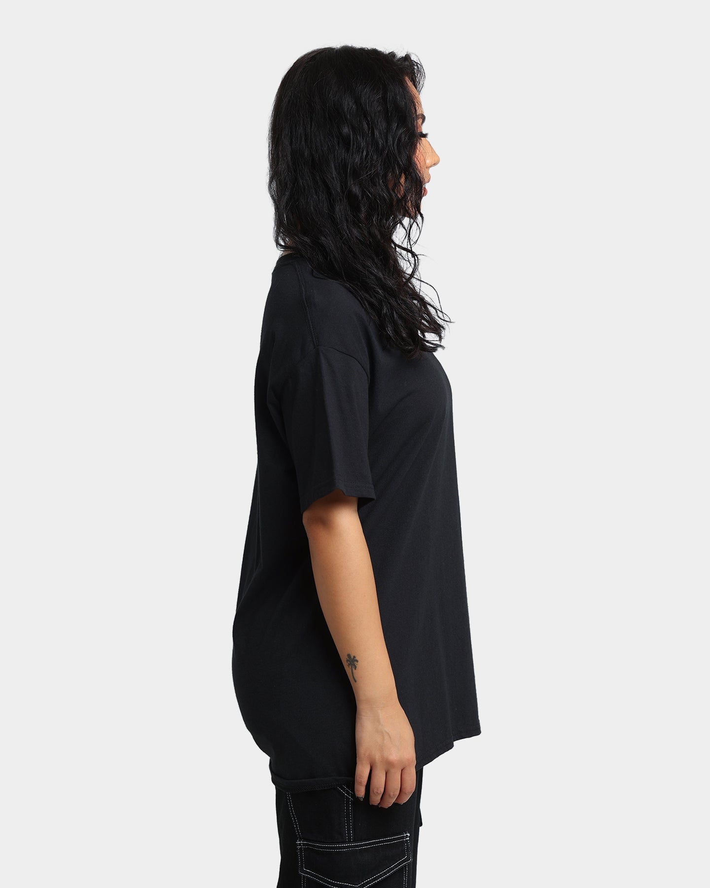 Goat Crew Fire Rose T-Shirt Black Style001