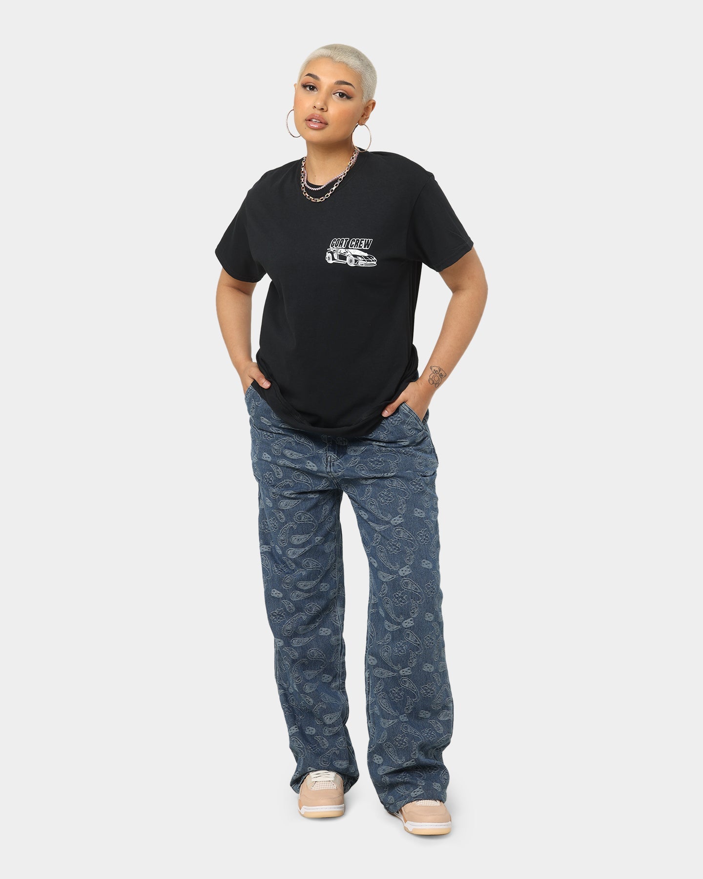 Goat Crew Race Car T-Shirt Black Style001