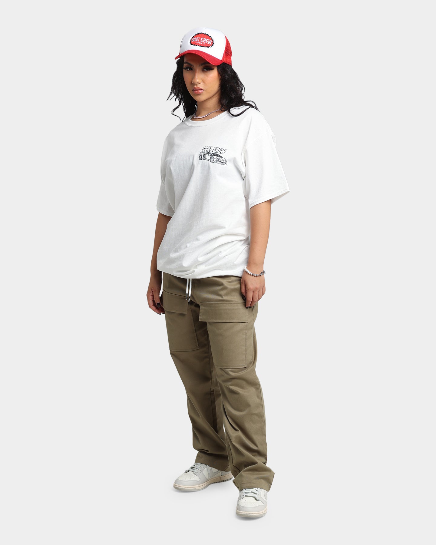 Goat Crew Race Car T-Shirt White Style001