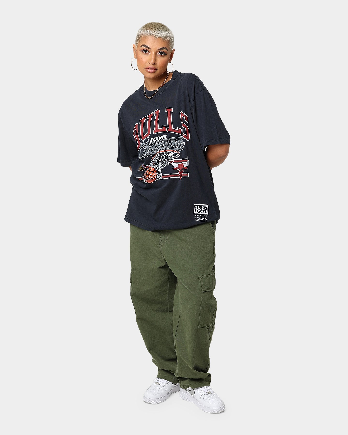 Mitchell & Ness Chicago Bulls Hoop T-Shirt Faded Black Style001
