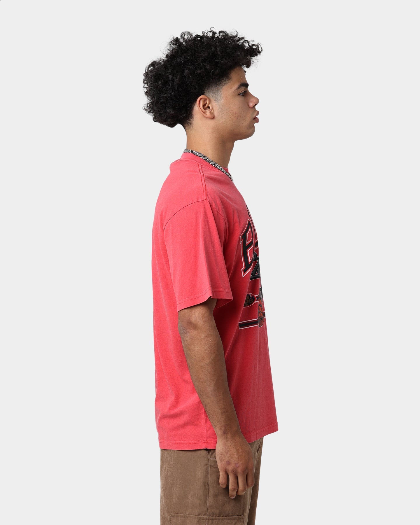 Mitchell & Ness Chicago Bulls Hoop T-Shirt Faded Red