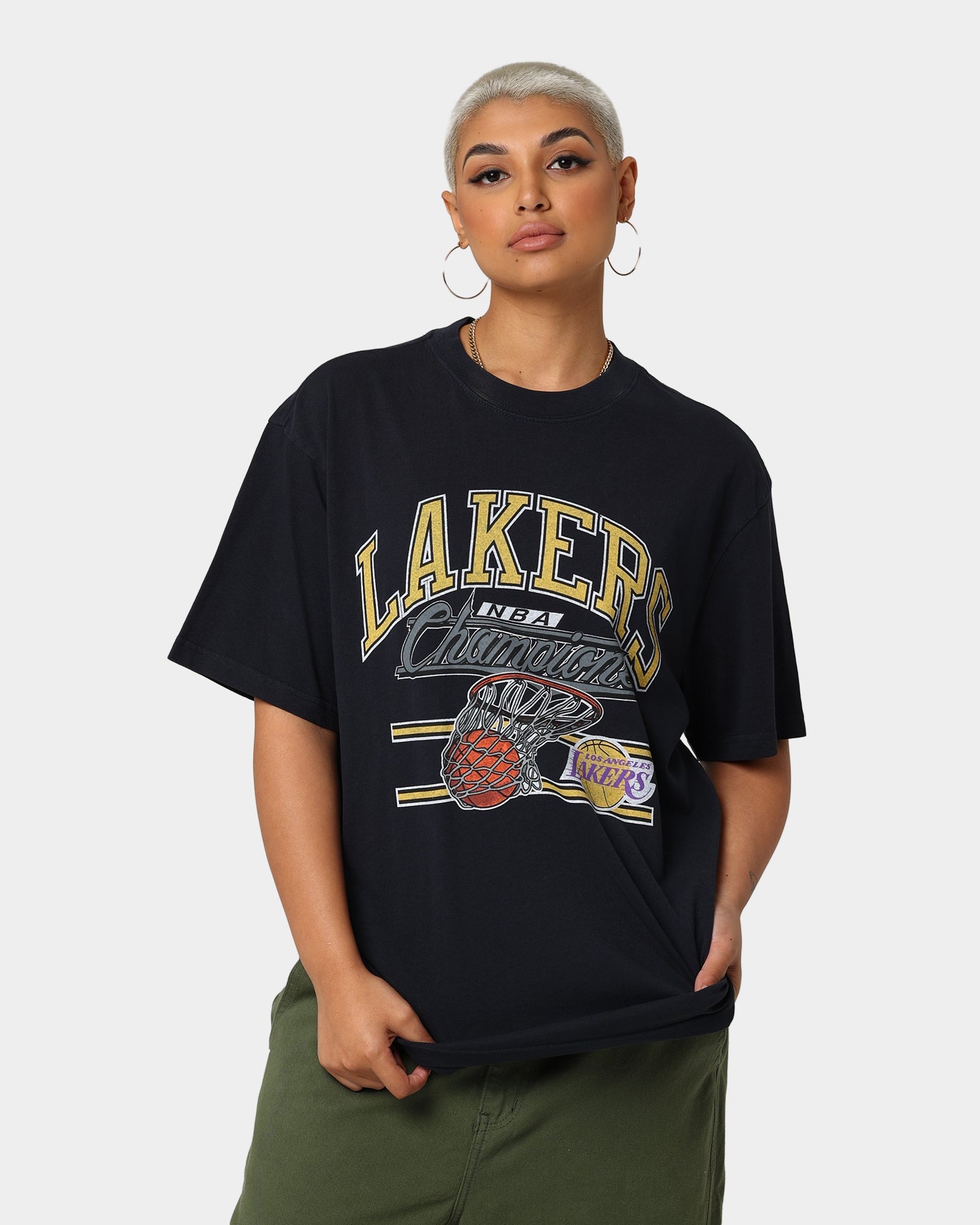 Mitchell & Ness Los Angeles Lakers T-Shirt Faded Black Style001