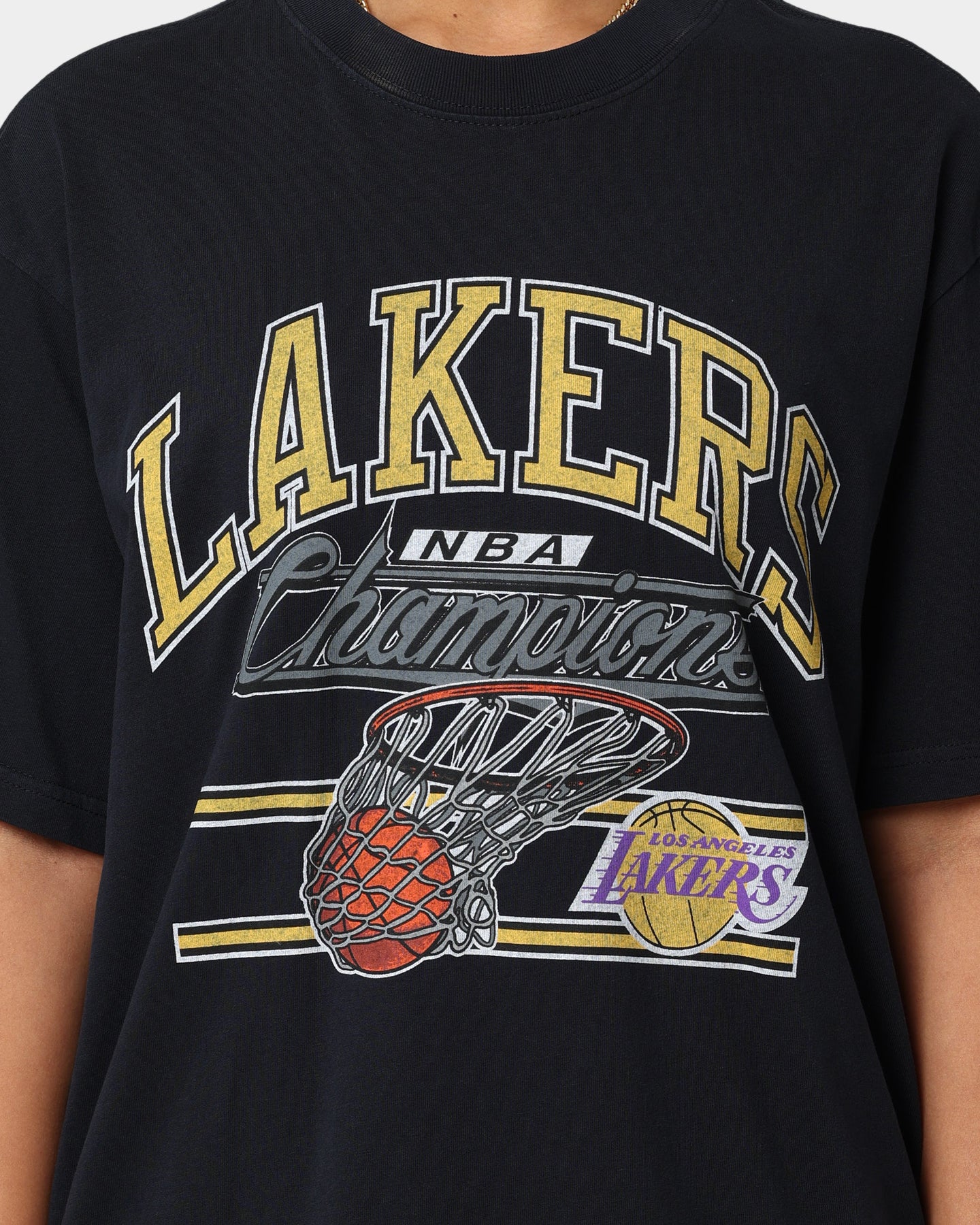 Mitchell & Ness Los Angeles Lakers T-Shirt Faded Black Style001