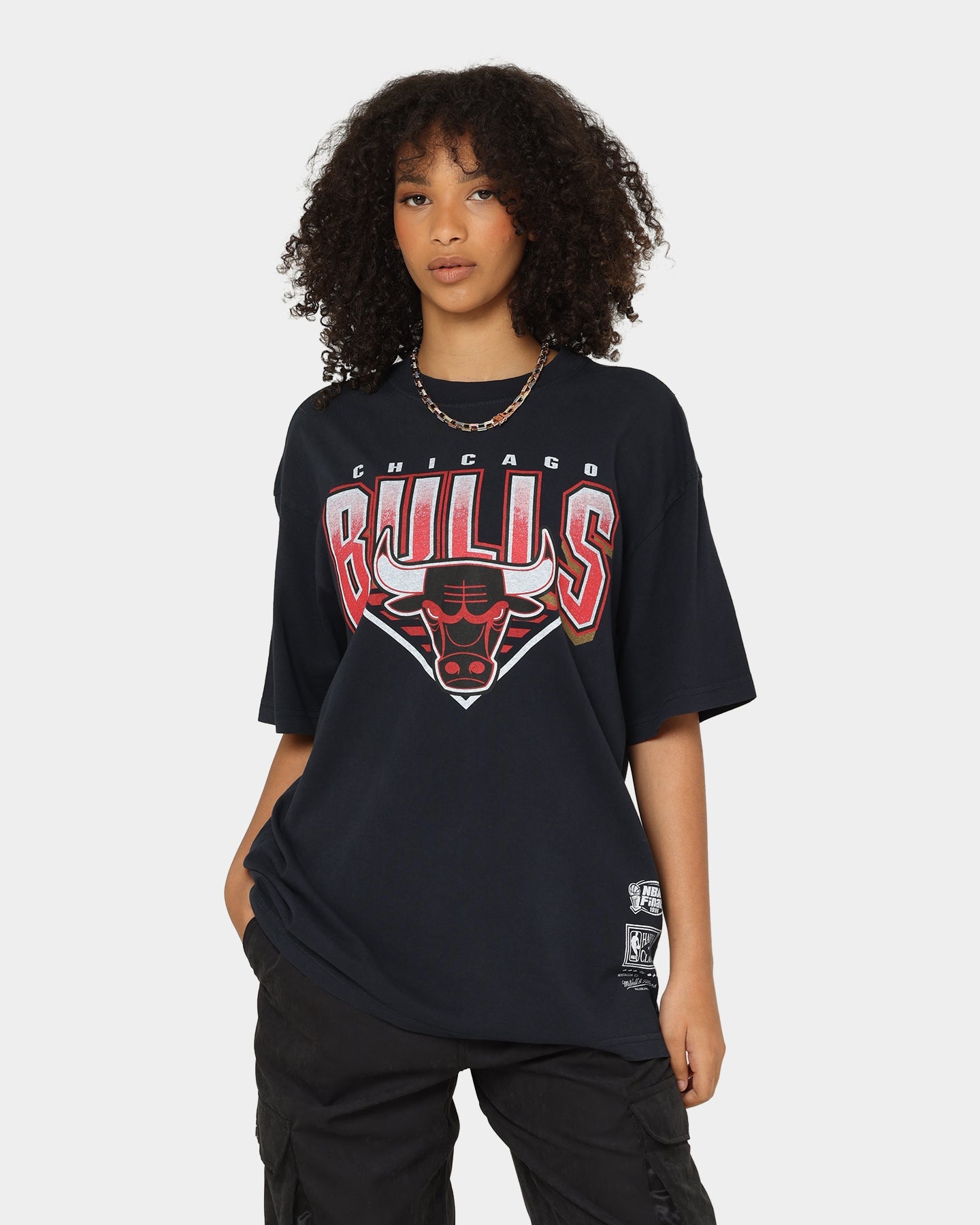 Mitchell & Ness Chicago Bulls Metallic Shadow T-Shirt Faded Black Style001