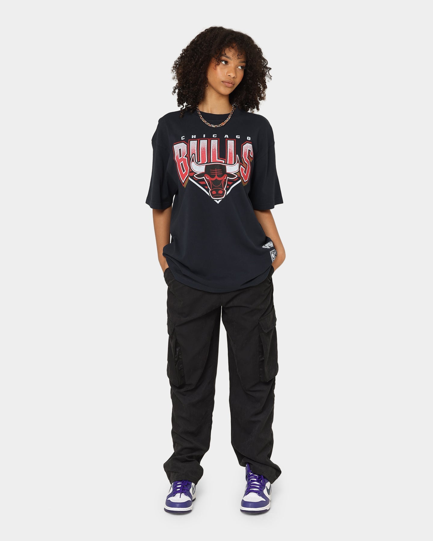 Mitchell & Ness Chicago Bulls Metallic Shadow T-Shirt Faded Black Style001