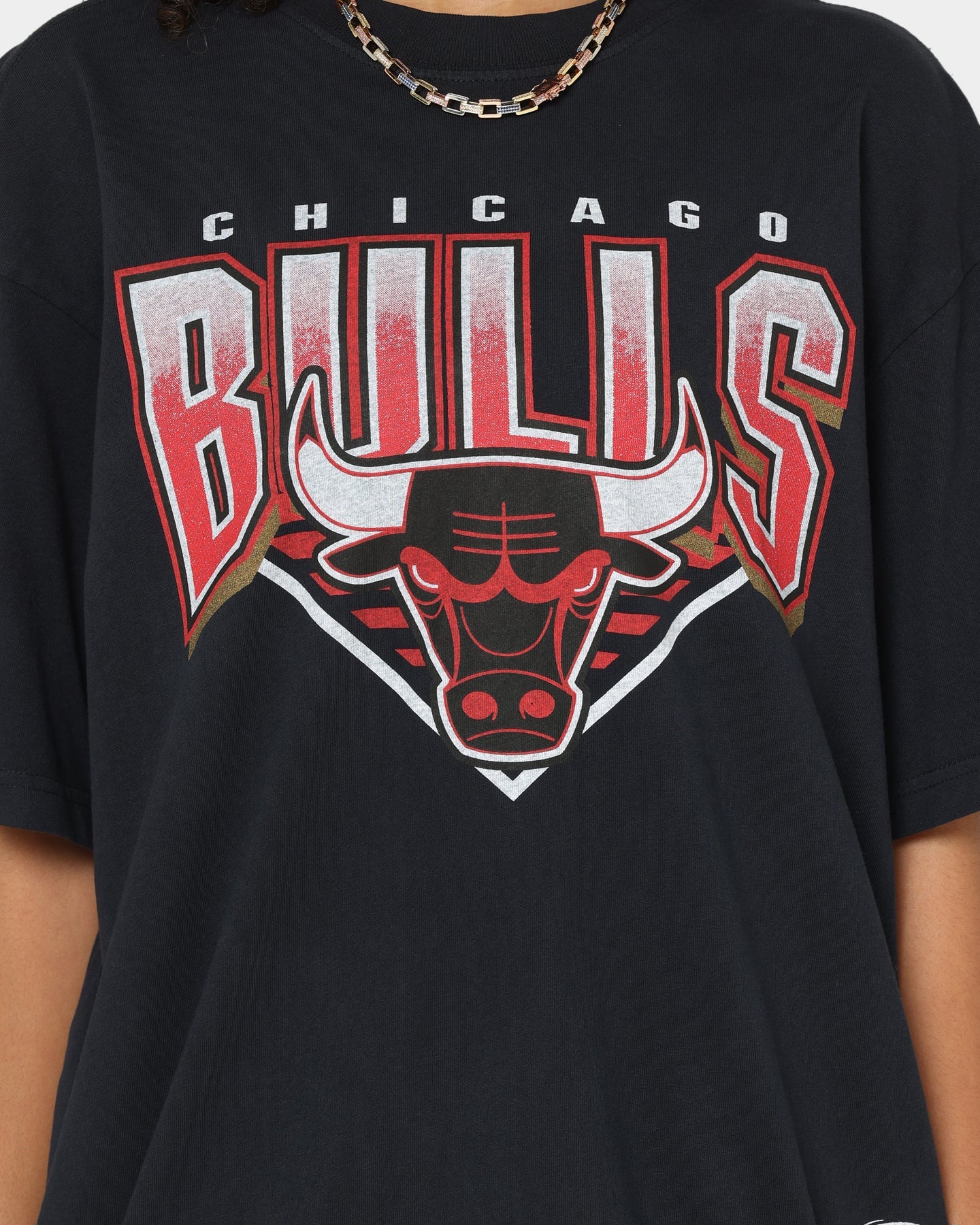Mitchell & Ness Chicago Bulls Metallic Shadow T-Shirt Faded Black Style001
