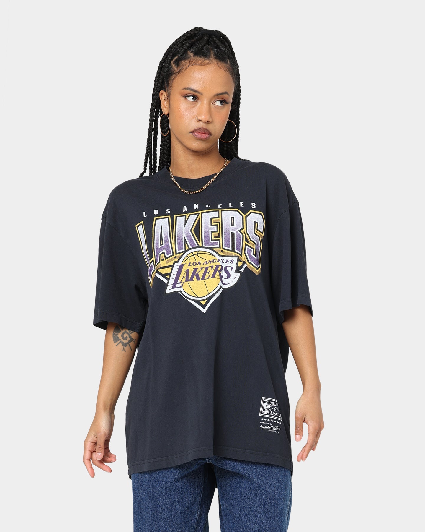 Mitchell & Ness Los Angeles Lakers Metallic Shadow T-Shirt Faded Black Style001
