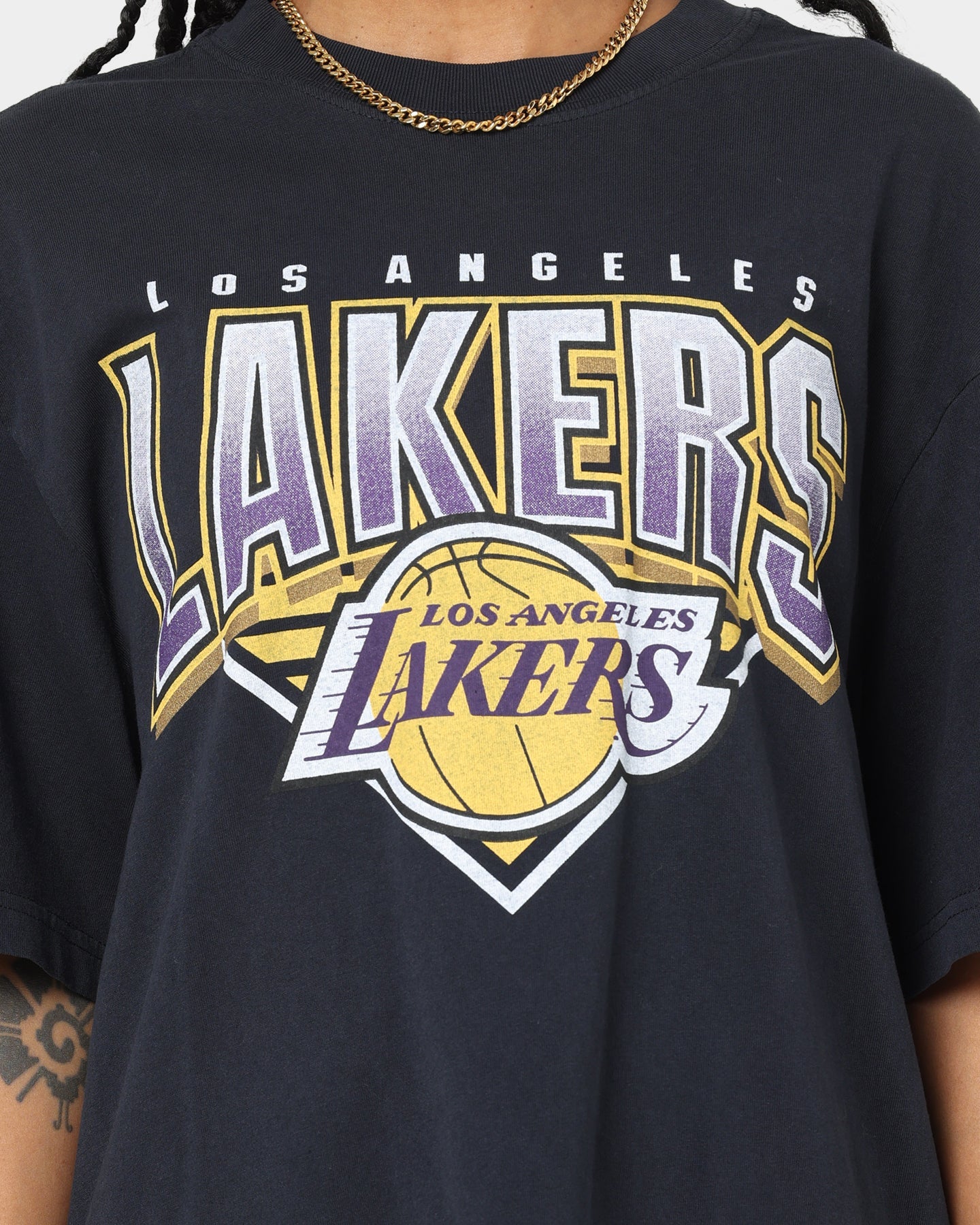 Mitchell & Ness Los Angeles Lakers Metallic Shadow T-Shirt Faded Black Style001