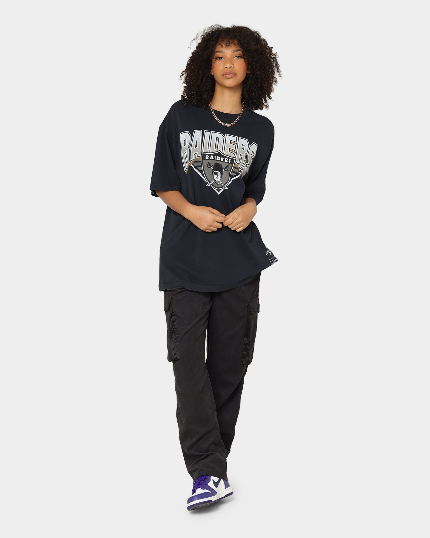 Mitchell & Ness Las Vegas Raiders Metallic Shadow T-Shirt Faded Black Style001