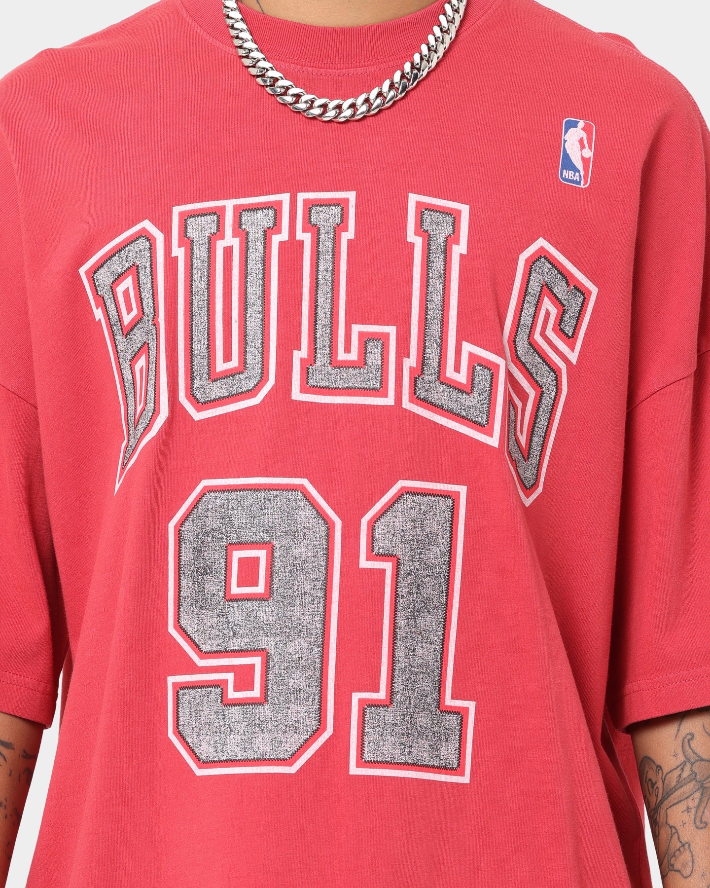 Mitchell & Ness Chicago Bulls Dennis Rodman Oversized T-Shirt Faded Red