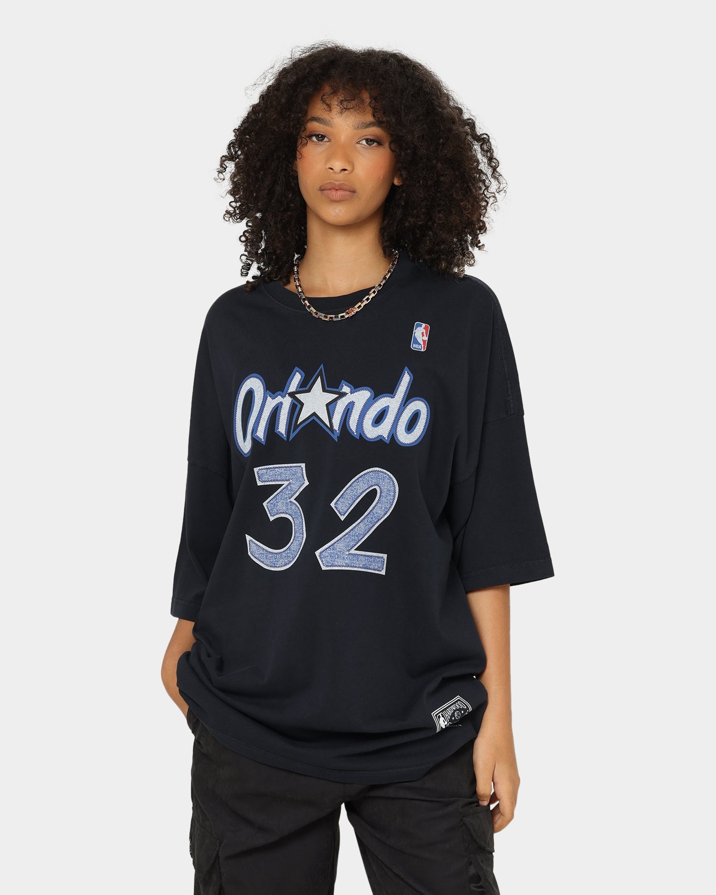Mitchell & Ness Orlando Magic Shaquille O'Neal #32 N & N Oversized T-Shirt Faded Black Style001