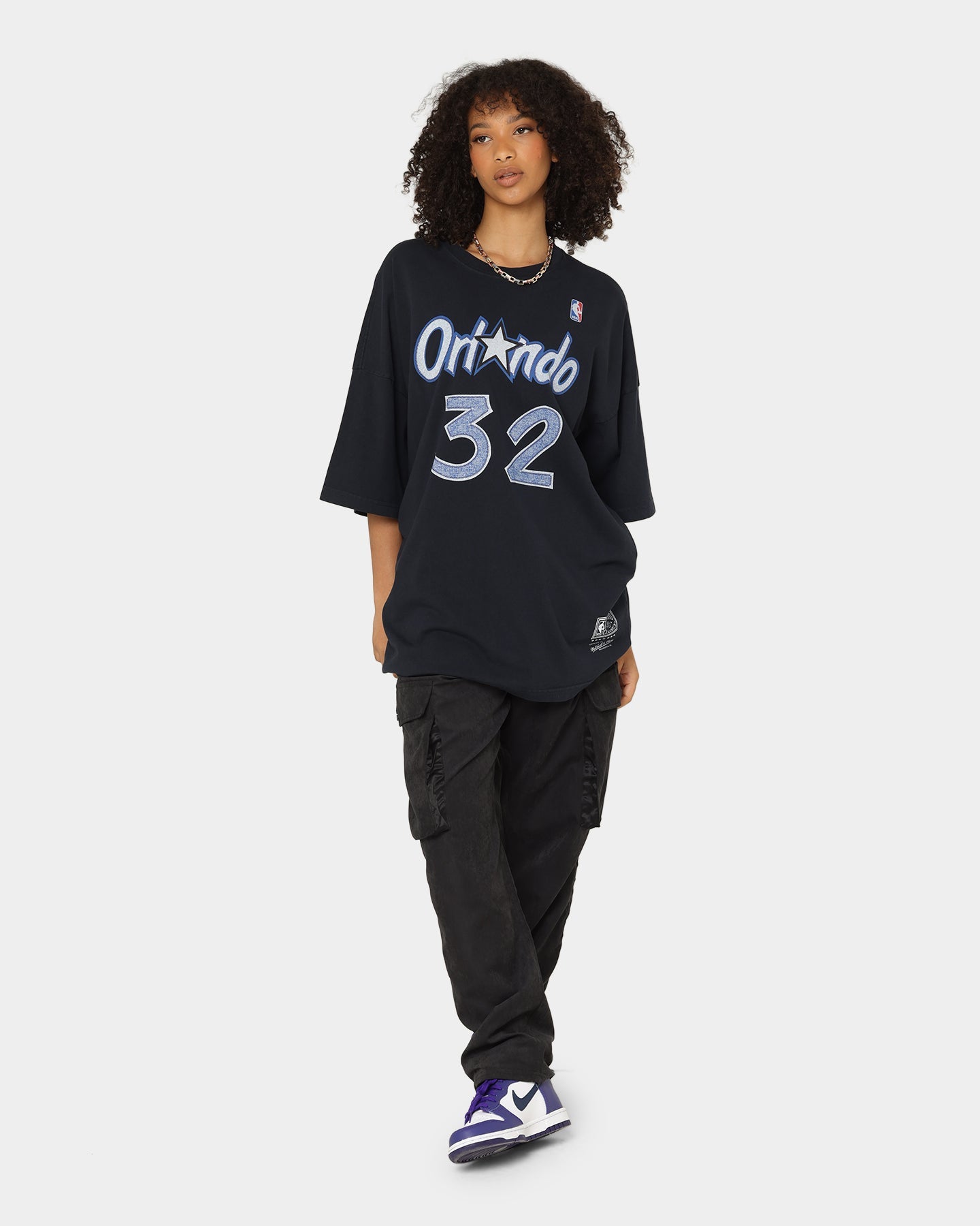 Mitchell & Ness Orlando Magic Shaquille O'Neal #32 N & N Oversized T-Shirt Faded Black Style001