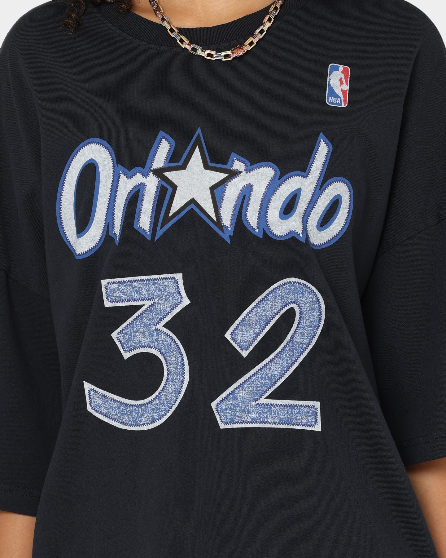 Mitchell & Ness Orlando Magic Shaquille O'Neal #32 N & N Oversized T-Shirt Faded Black Style001