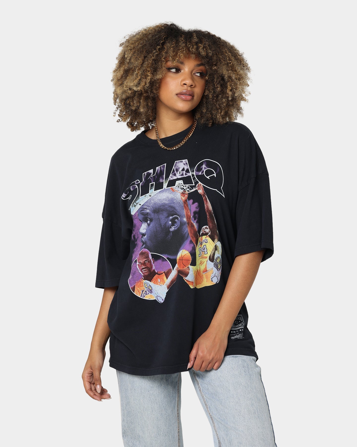 Mitchell & Ness Shaq T-Shirt Faded Black Style001