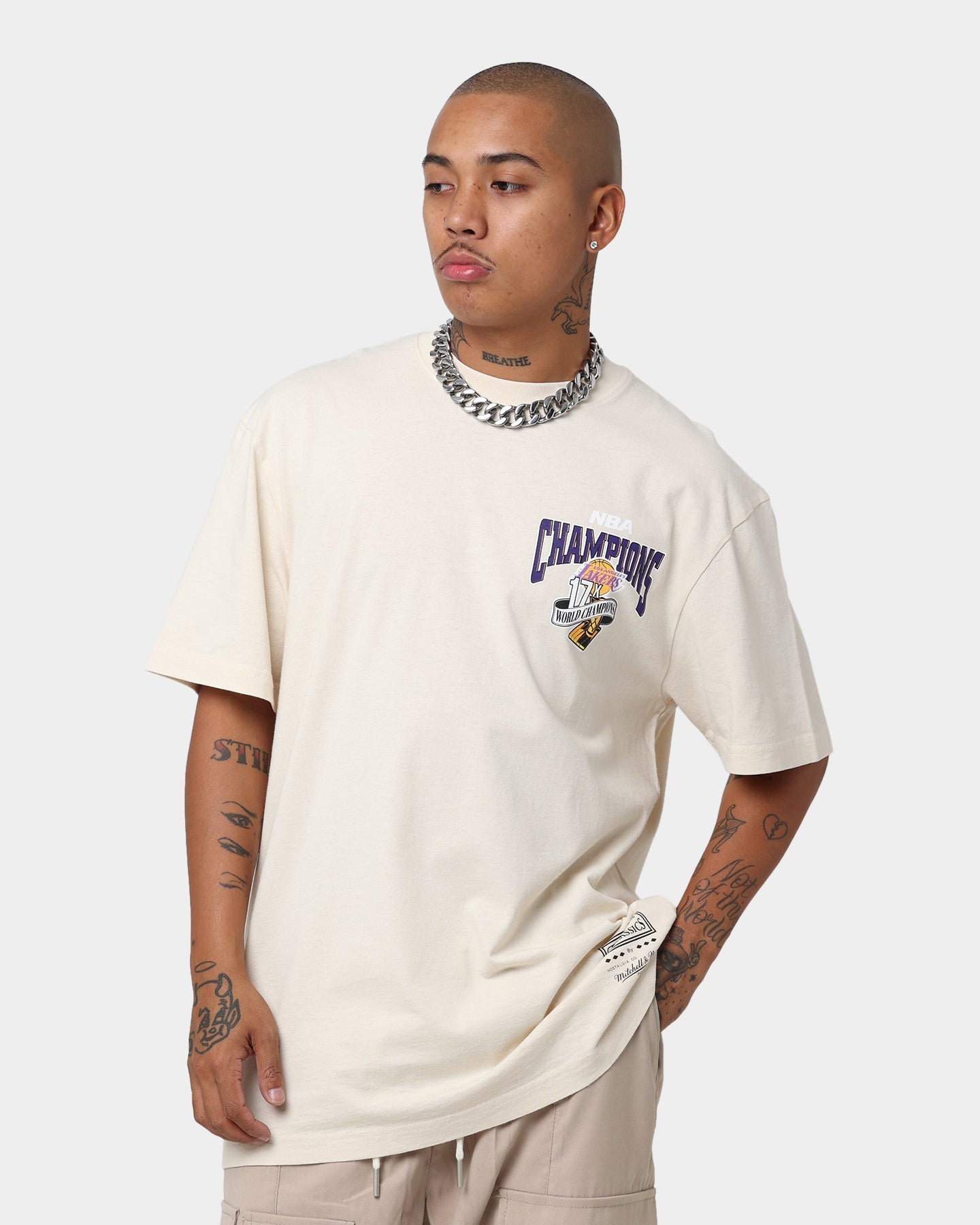 Mitchell & Ness Los Angeles Lakers Tradition T-Shirt Khaki
