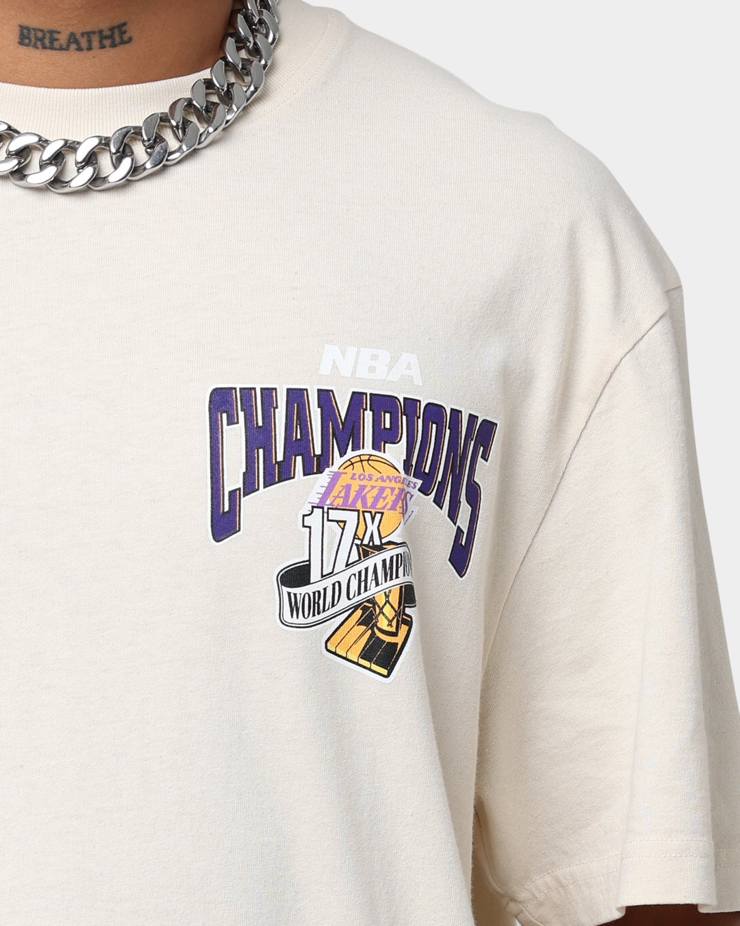 Mitchell & Ness Los Angeles Lakers Tradition T-Shirt Khaki
