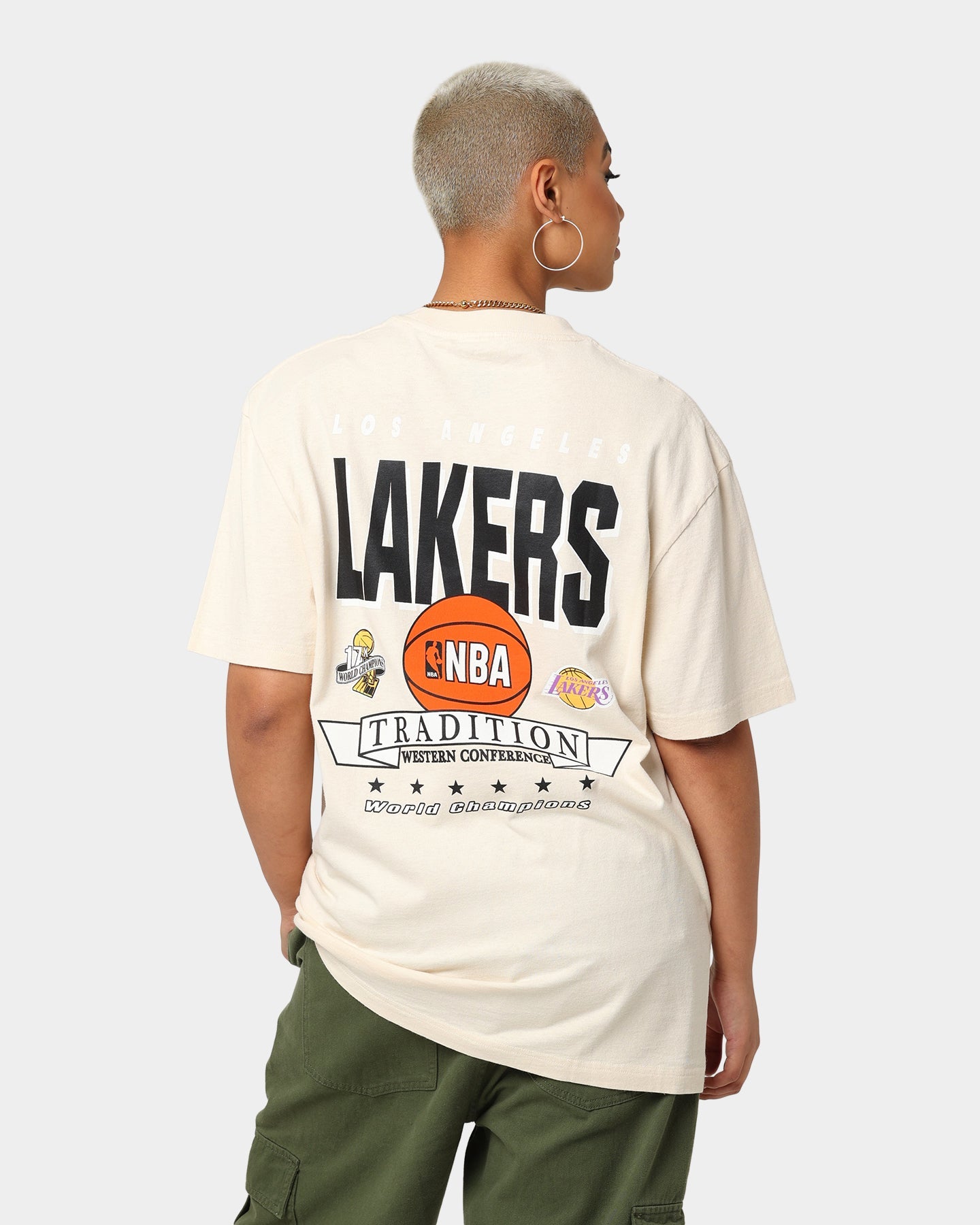 Mitchell & Ness Los Angeles Lakers Tradition T-Shirt Khaki Style001