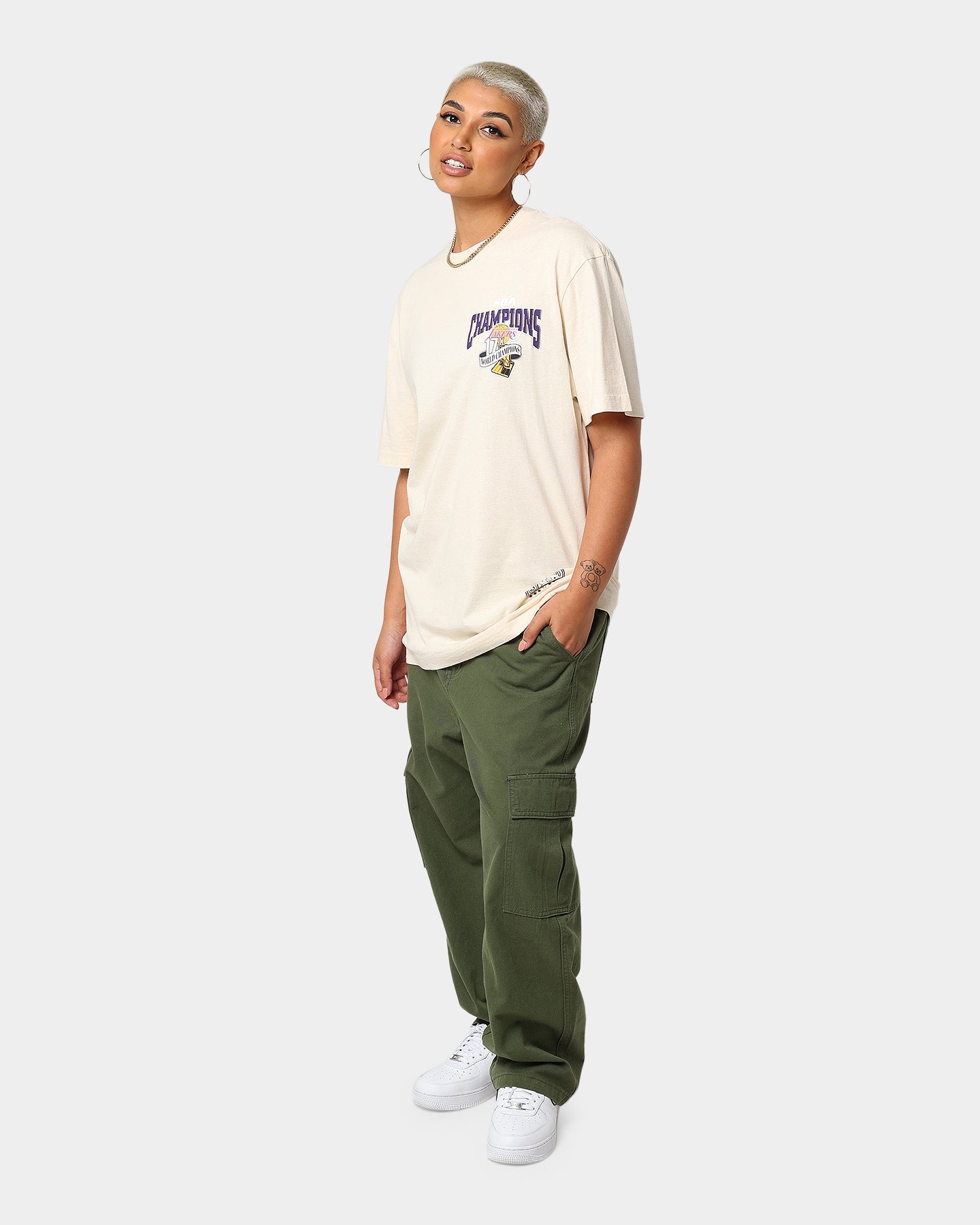 Mitchell & Ness Los Angeles Lakers Tradition T-Shirt Khaki Style001