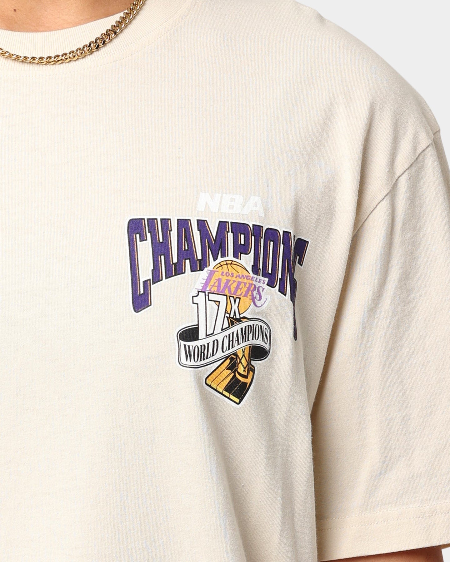 Mitchell & Ness Los Angeles Lakers Tradition T-Shirt Khaki Style001
