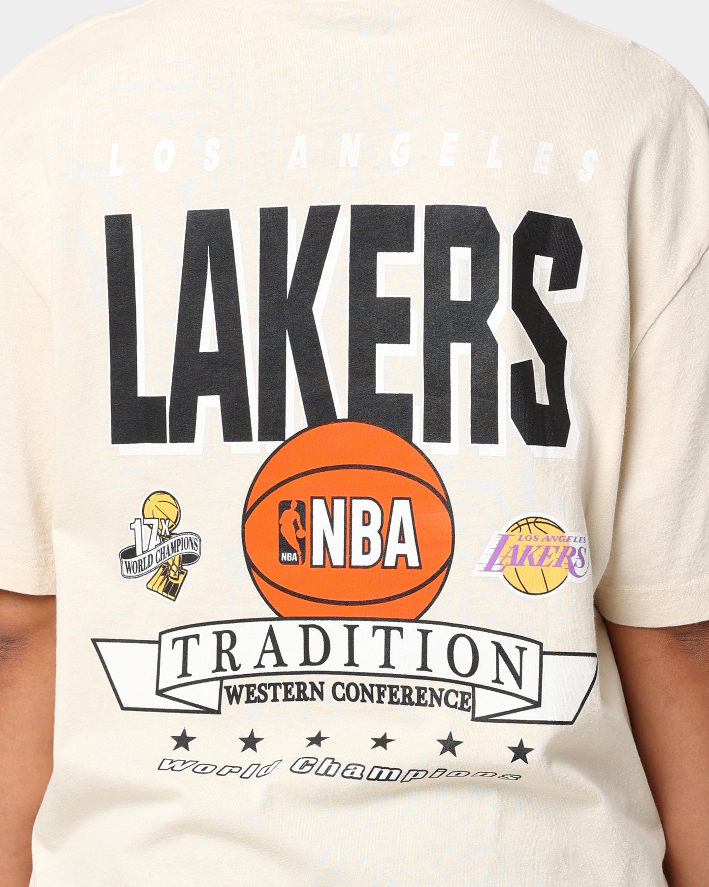 Mitchell & Ness Los Angeles Lakers Tradition T-Shirt Khaki Style001
