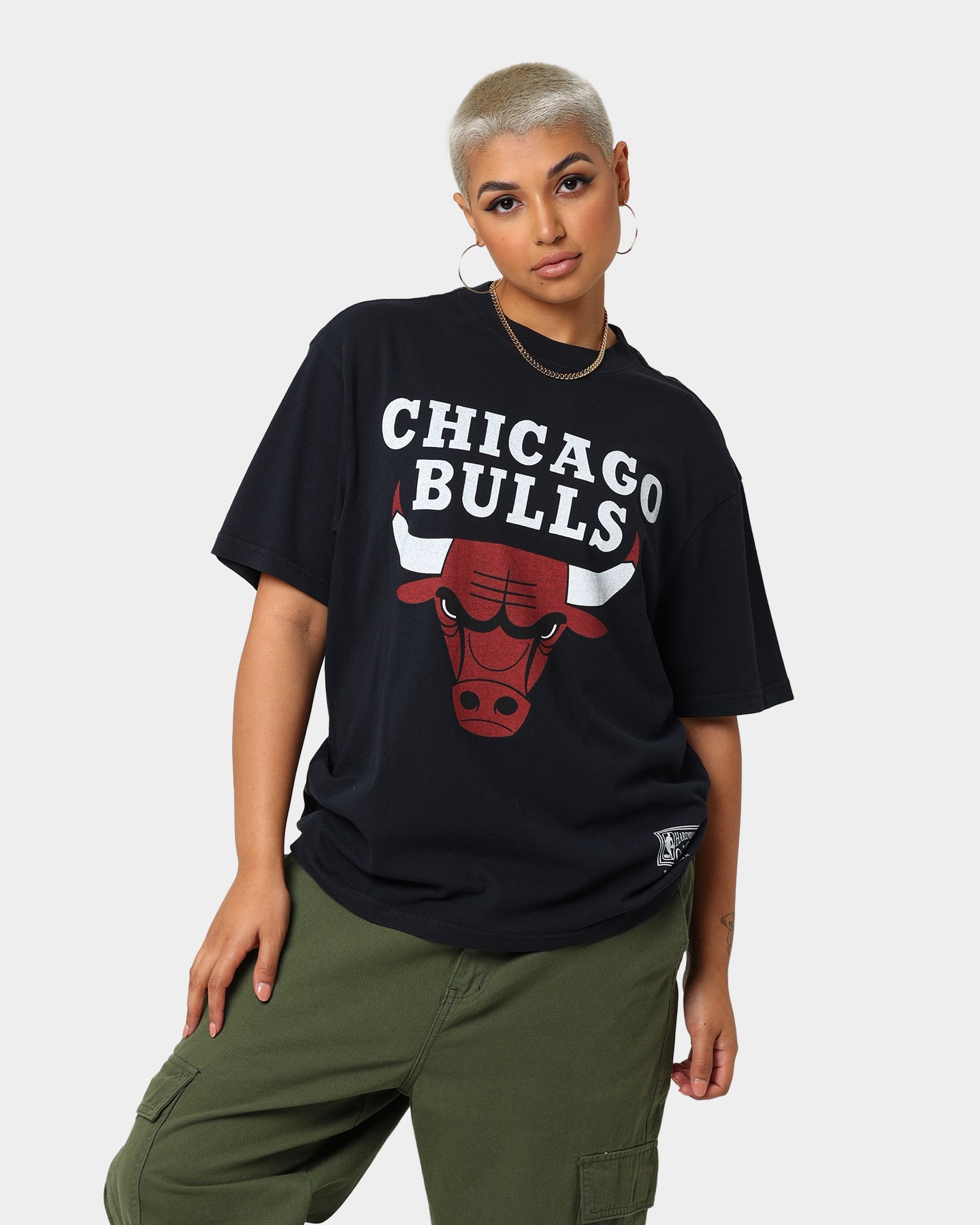 Mitchell & Ness Chicago Bulls Finals Vintage T-Shirt Faded Black Style001