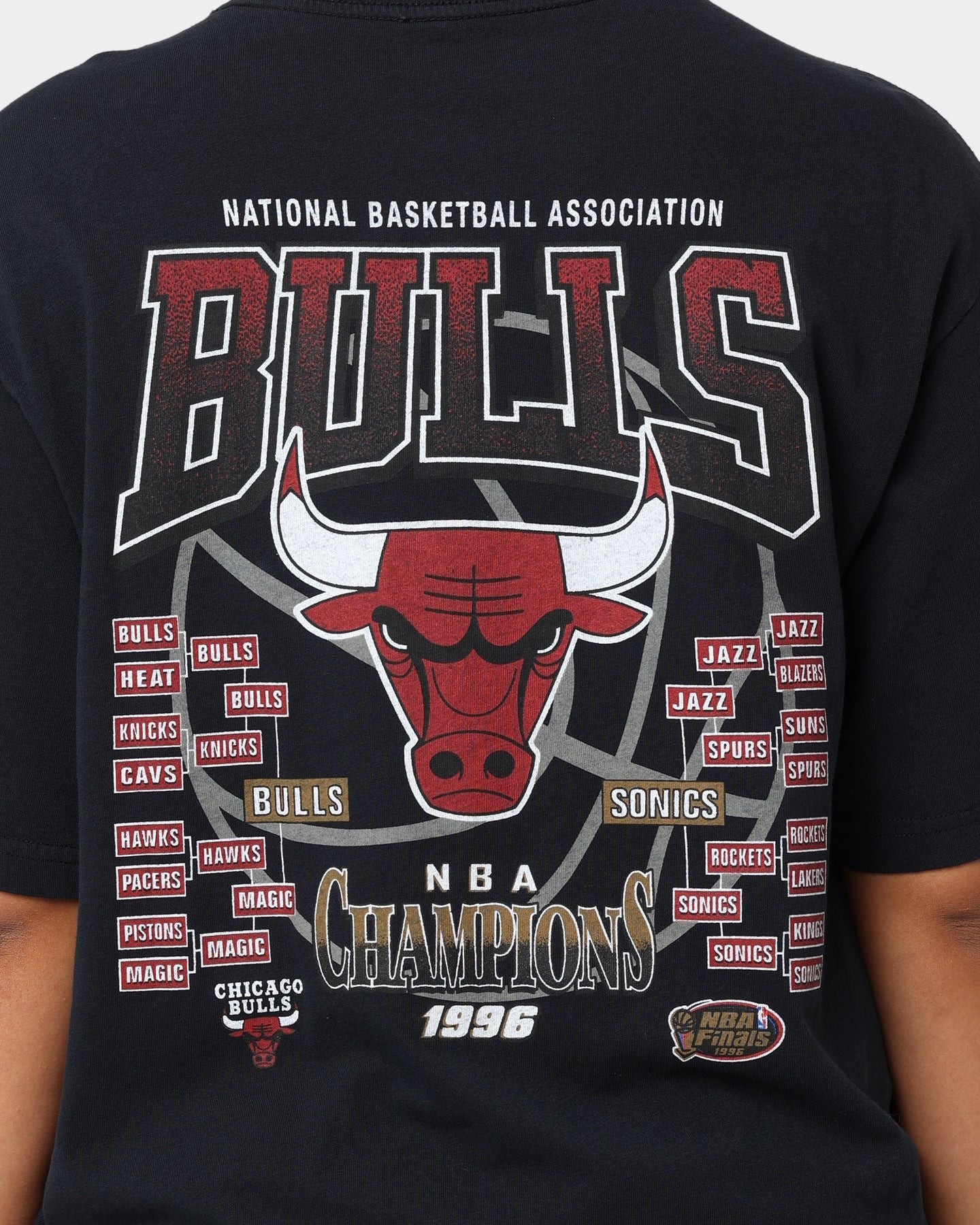 Mitchell & Ness Chicago Bulls Finals Vintage T-Shirt Faded Black Style001