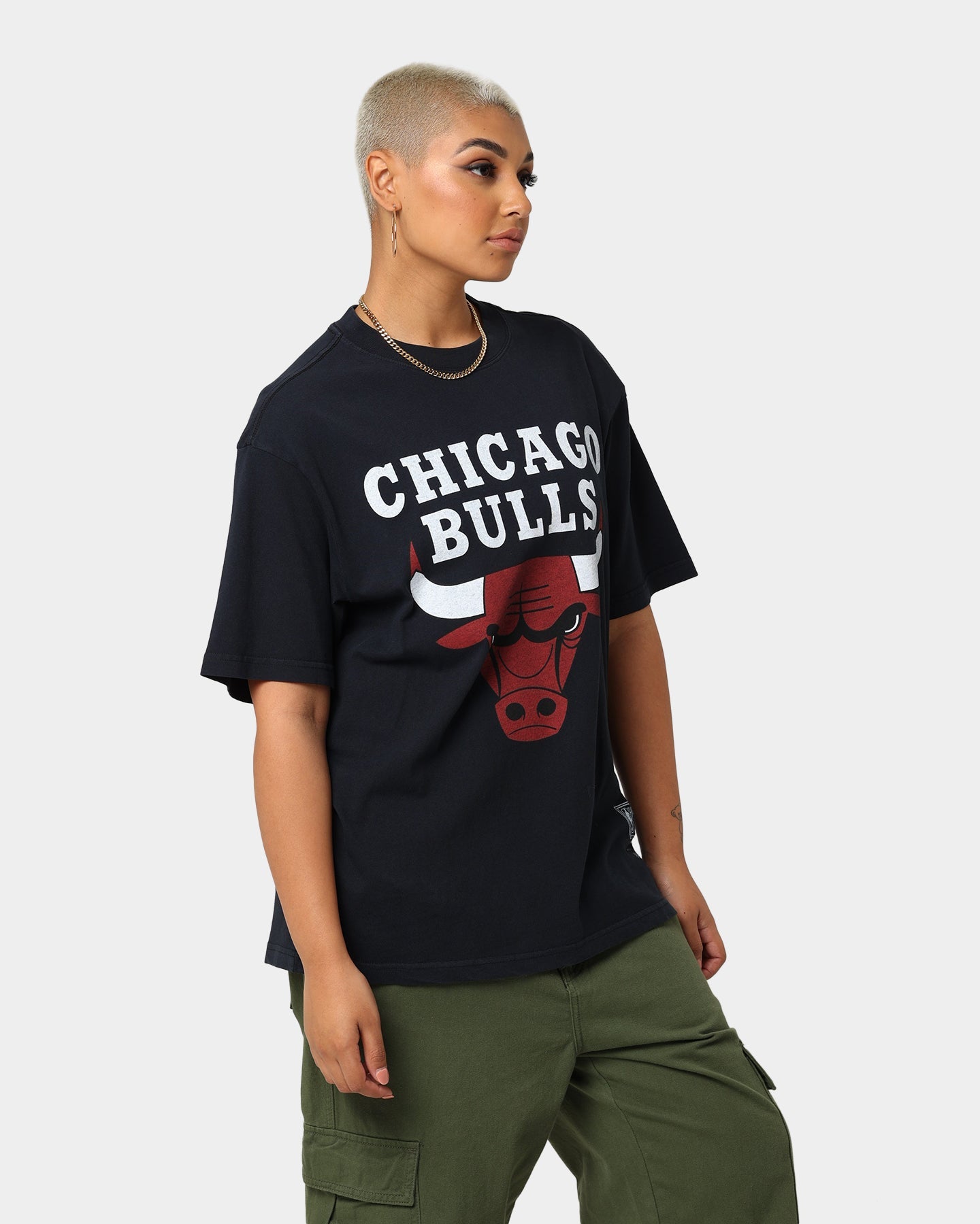 Mitchell & Ness Chicago Bulls Finals Vintage T-Shirt Faded Black Style001
