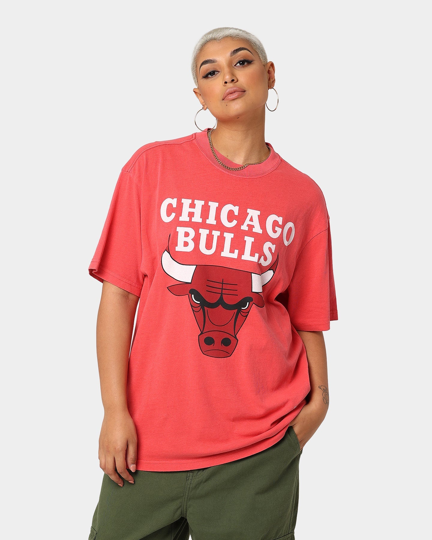Mitchell & Ness Finals Chicago Bulls Finals Vintage T-Shirt Faded Red Style001