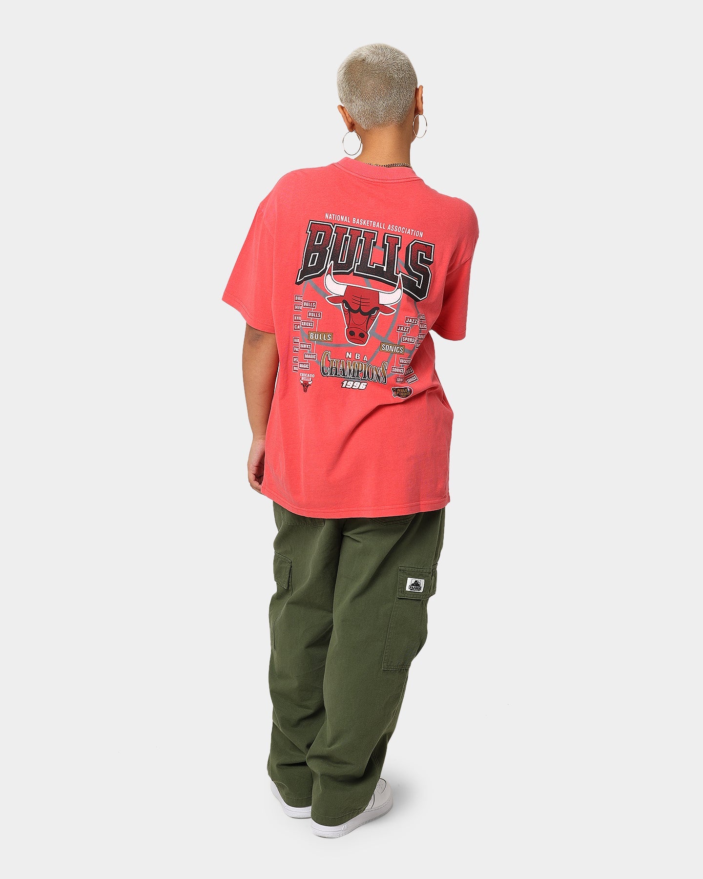 Mitchell & Ness Finals Chicago Bulls Finals Vintage T-Shirt Faded Red Style001