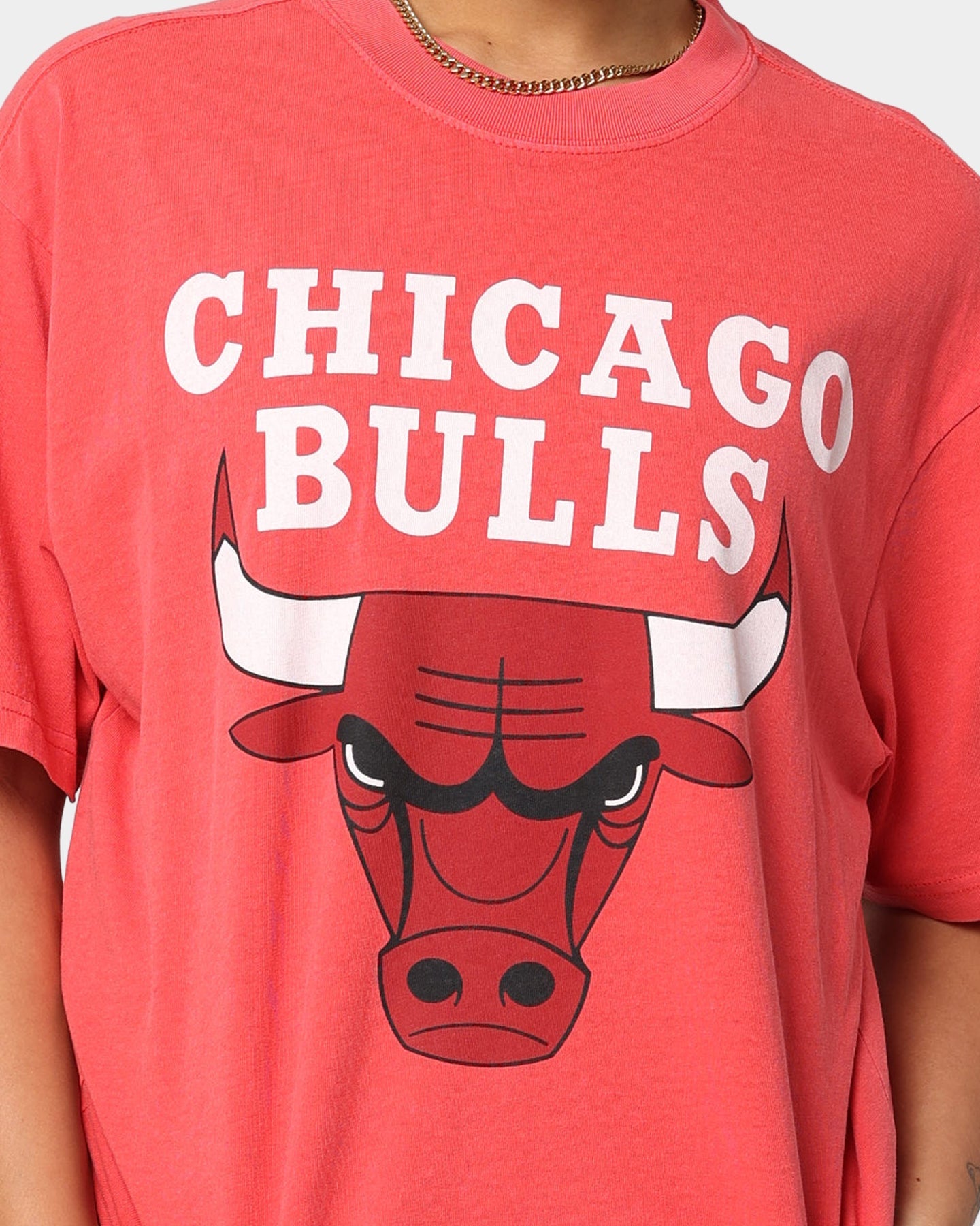 Mitchell & Ness Finals Chicago Bulls Finals Vintage T-Shirt Faded Red Style001