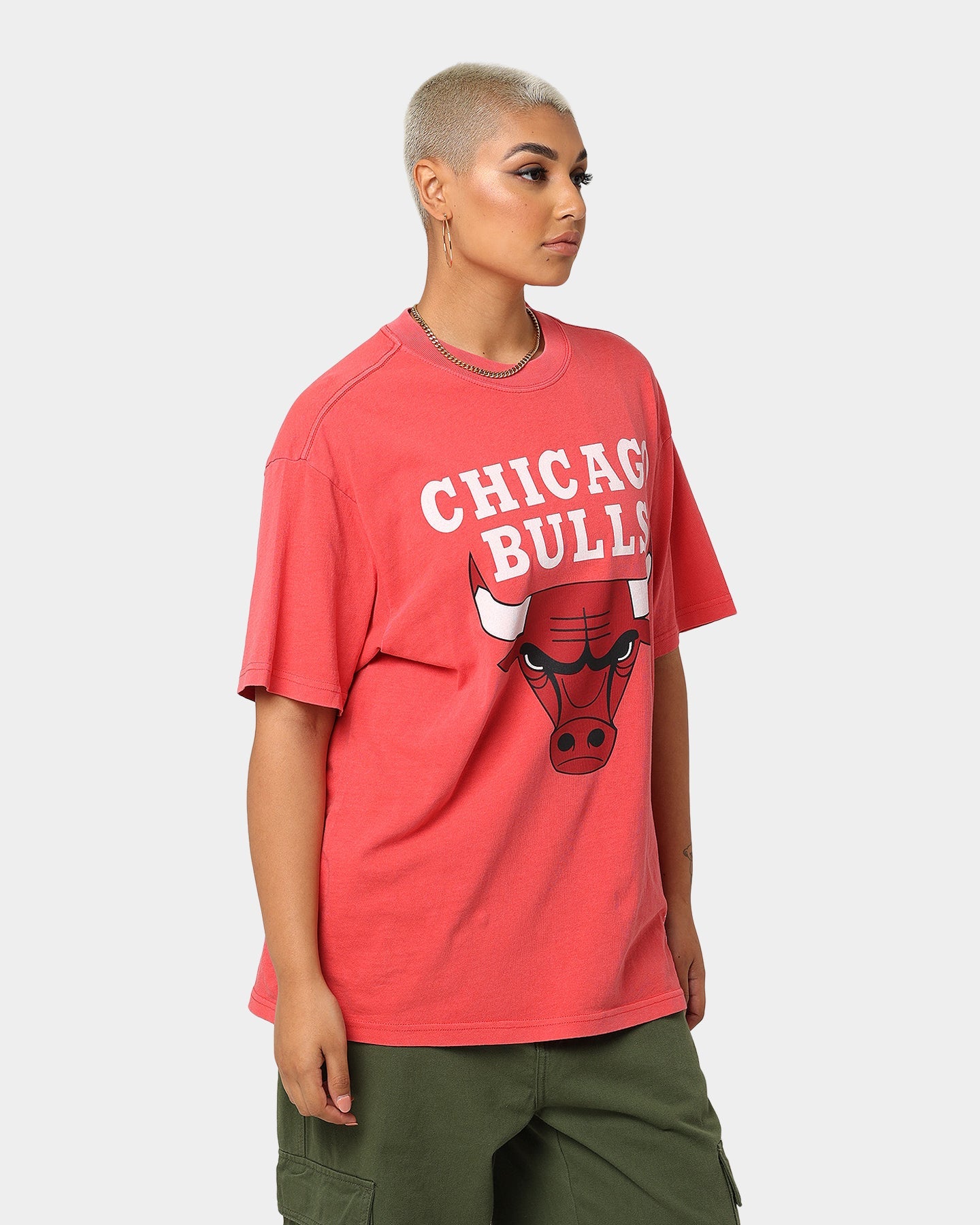 Mitchell & Ness Finals Chicago Bulls Finals Vintage T-Shirt Faded Red Style001