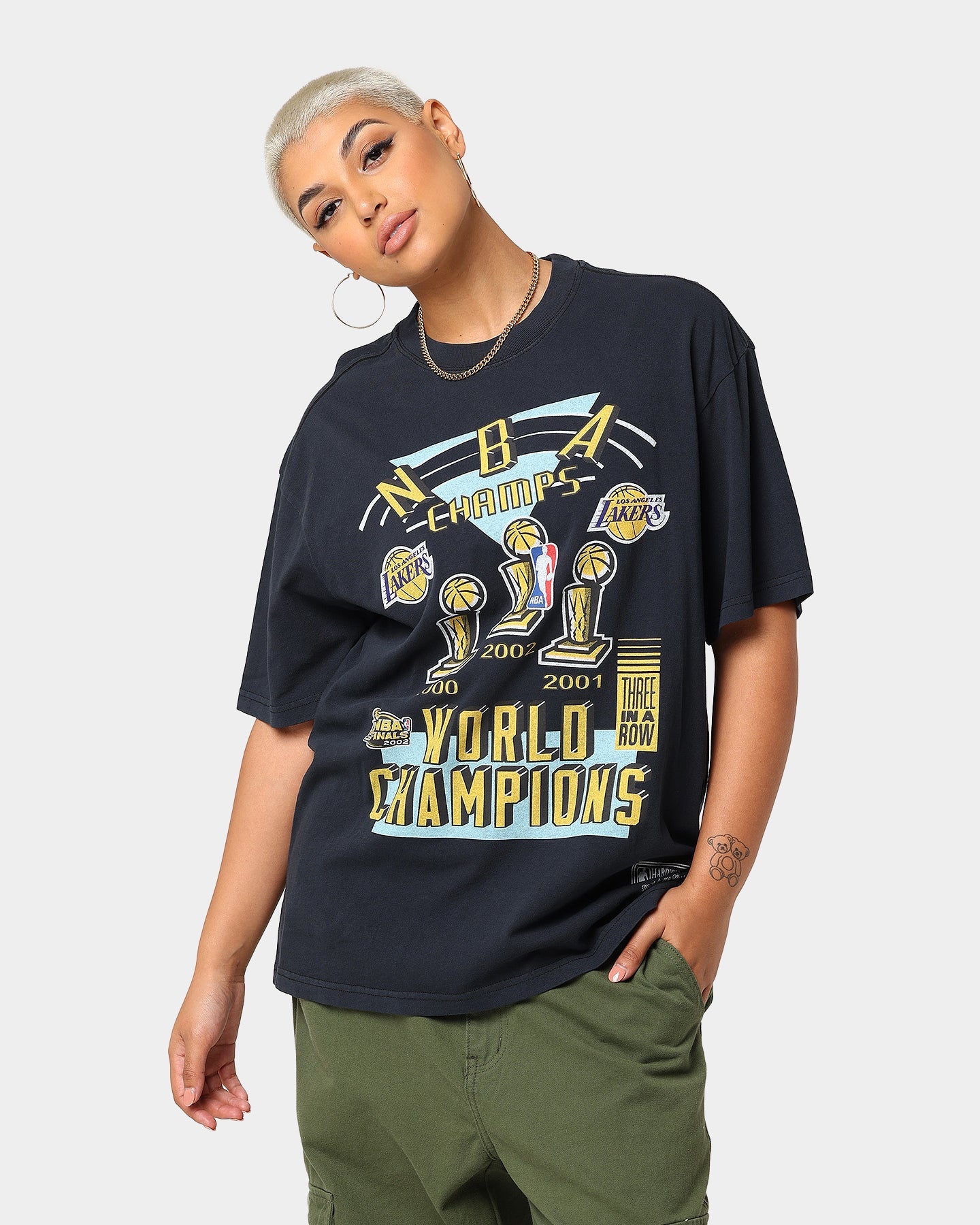 Mitchell & Ness Los Angeles Lakers World Champions T-Shirt Faded Black Style001