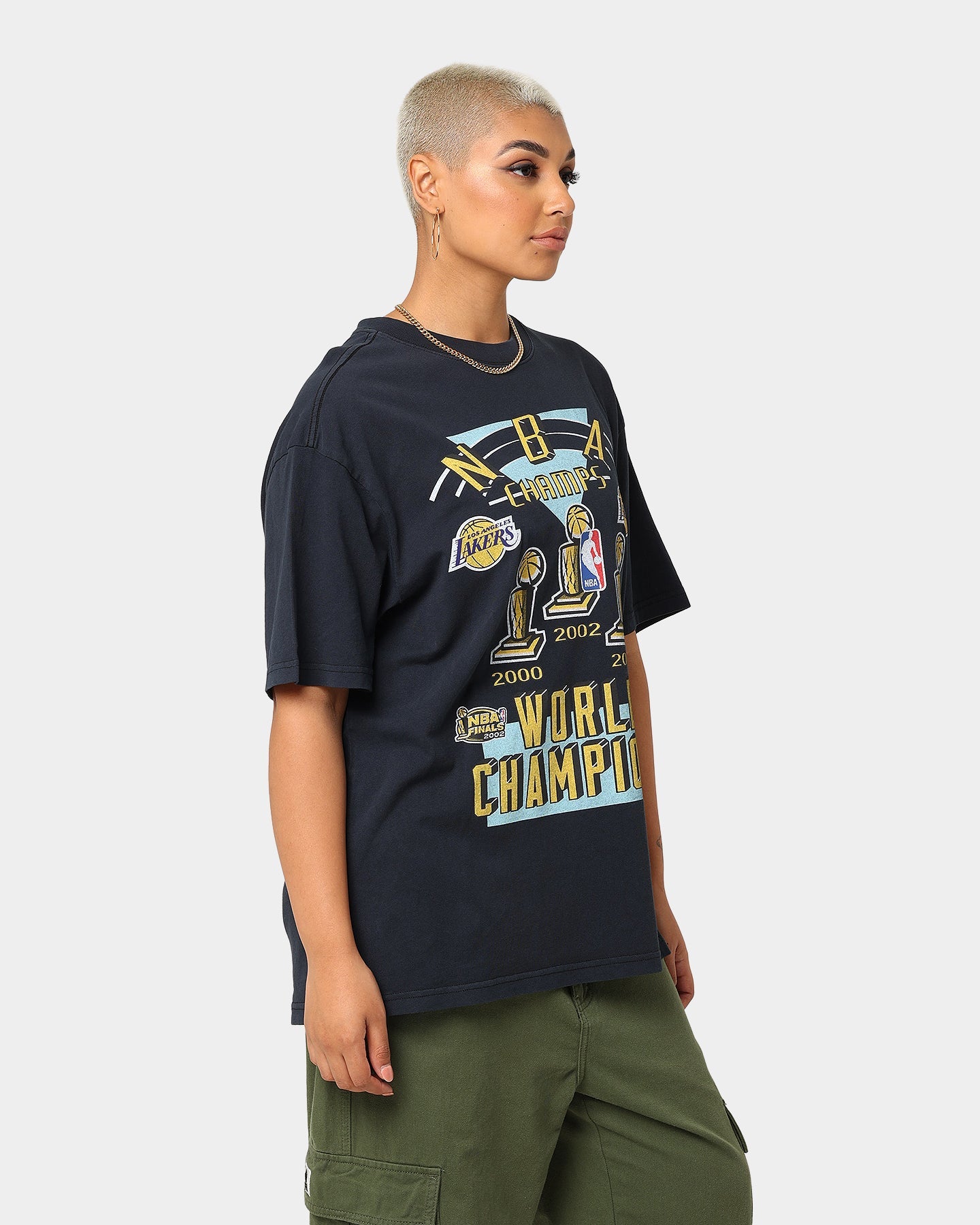 Mitchell & Ness Los Angeles Lakers World Champions T-Shirt Faded Black Style001