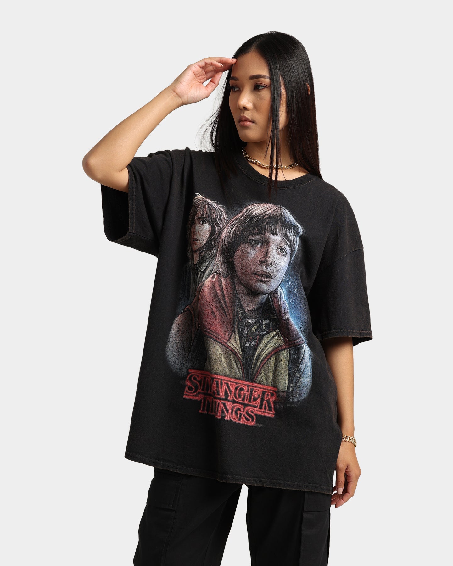 Goat Crew X Stranger Things Will Vintage T-Shirt Black Wash Style001