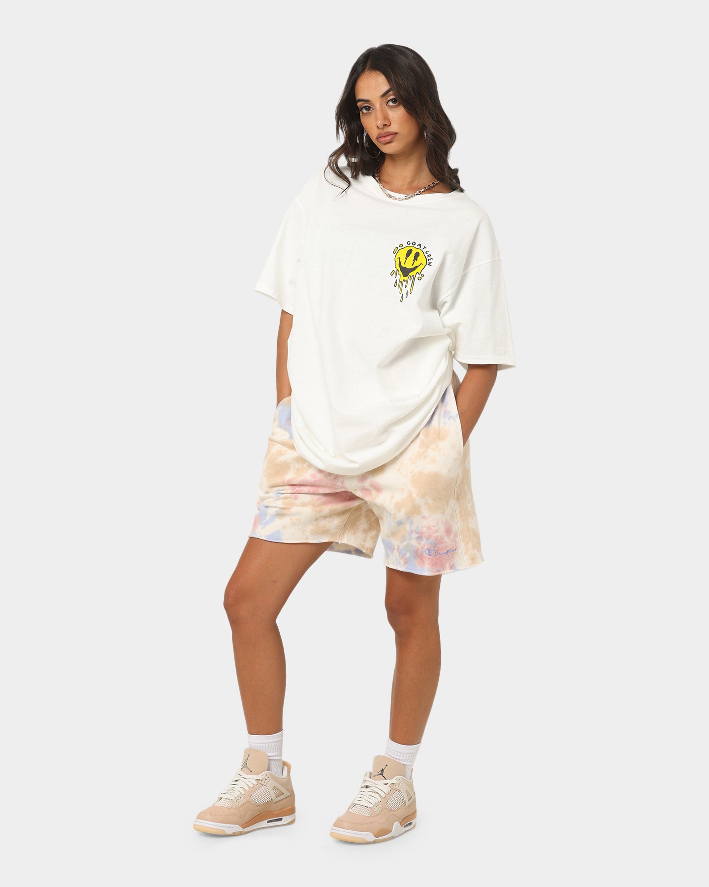 Goat Crew Drippy Smile T-Shirt White Style001