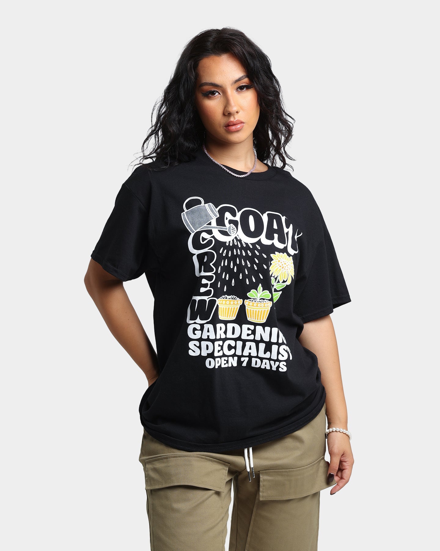 Goat Crew Gardening T-Shirt Black Style001