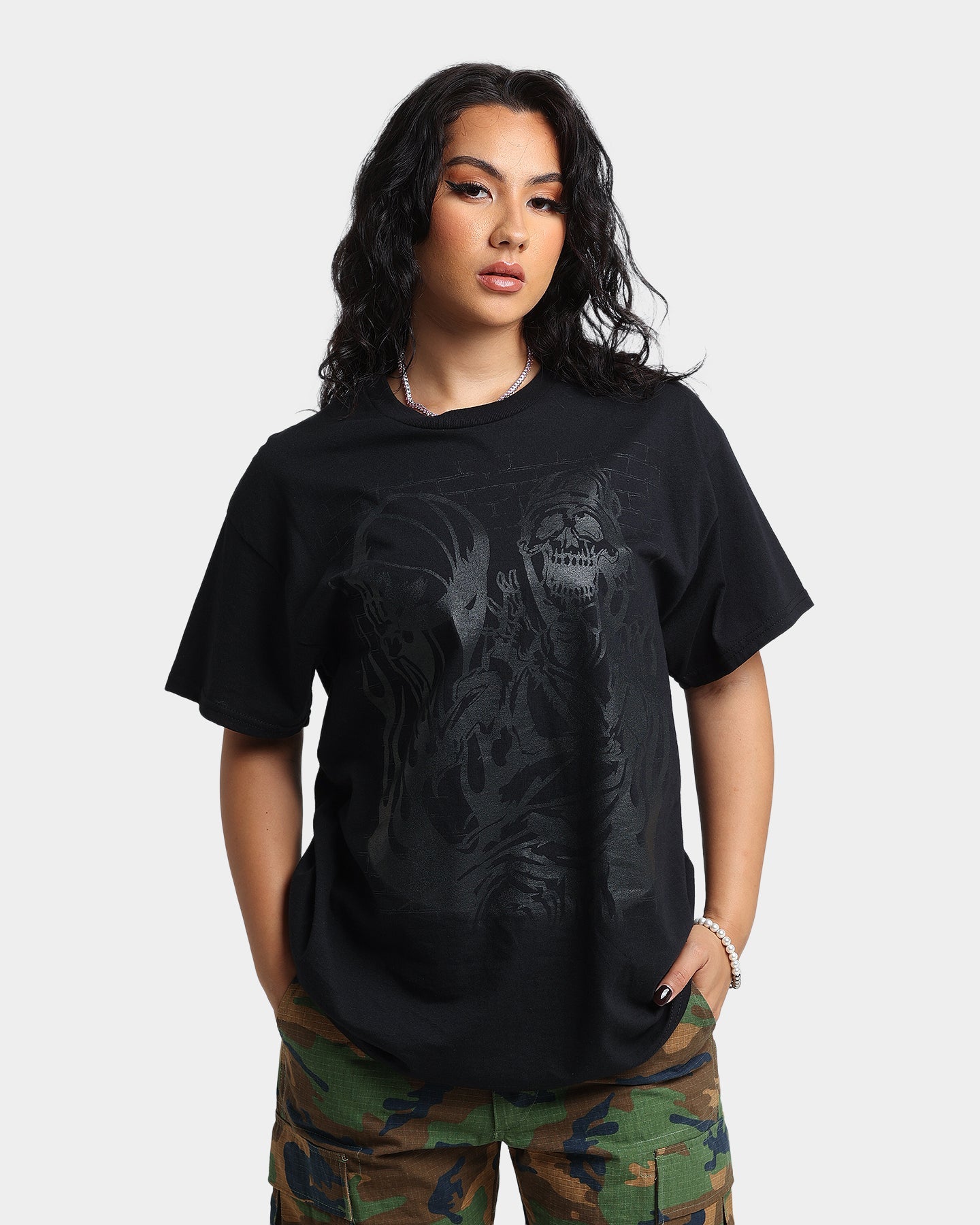 Goat Crew Baller Skeleton Blockout T-Shirt Black Style001