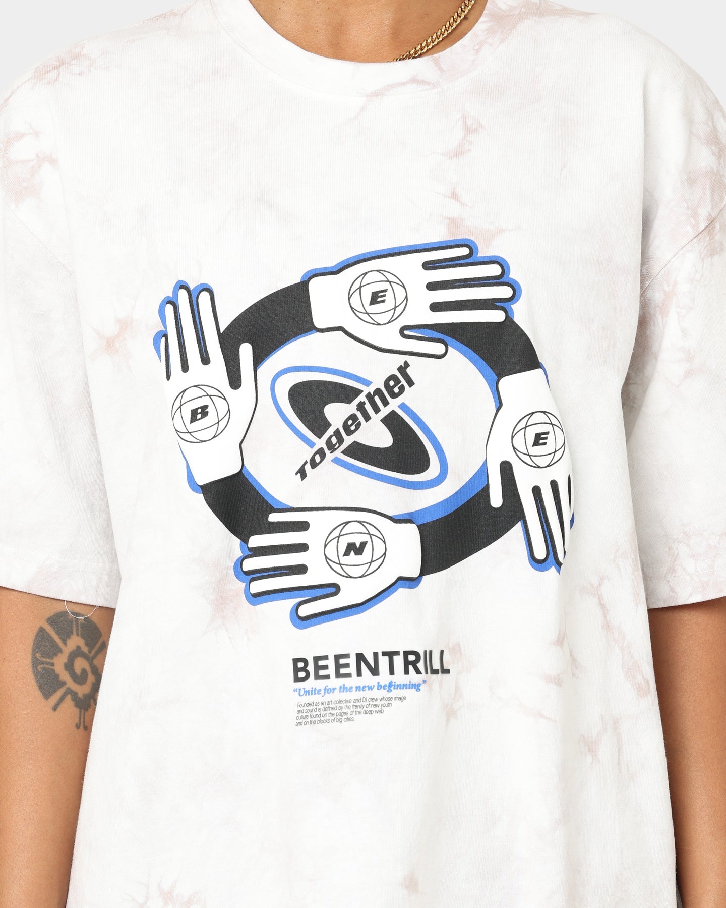 BEENTRILL Together Tie Dye T-Shirt Tie Dye Grey Style001